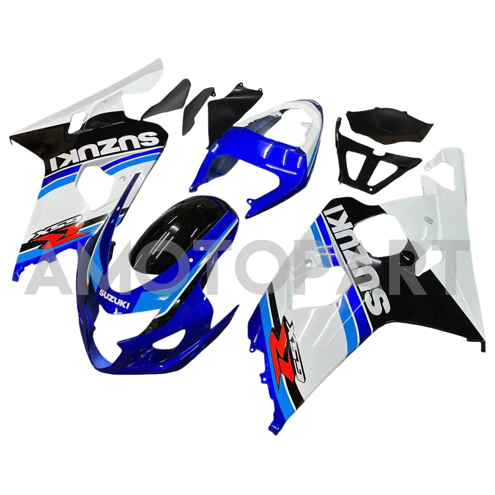 Amotopart 2004-2005 Suzuki GSXR600750 Fairing White&Blue Kit