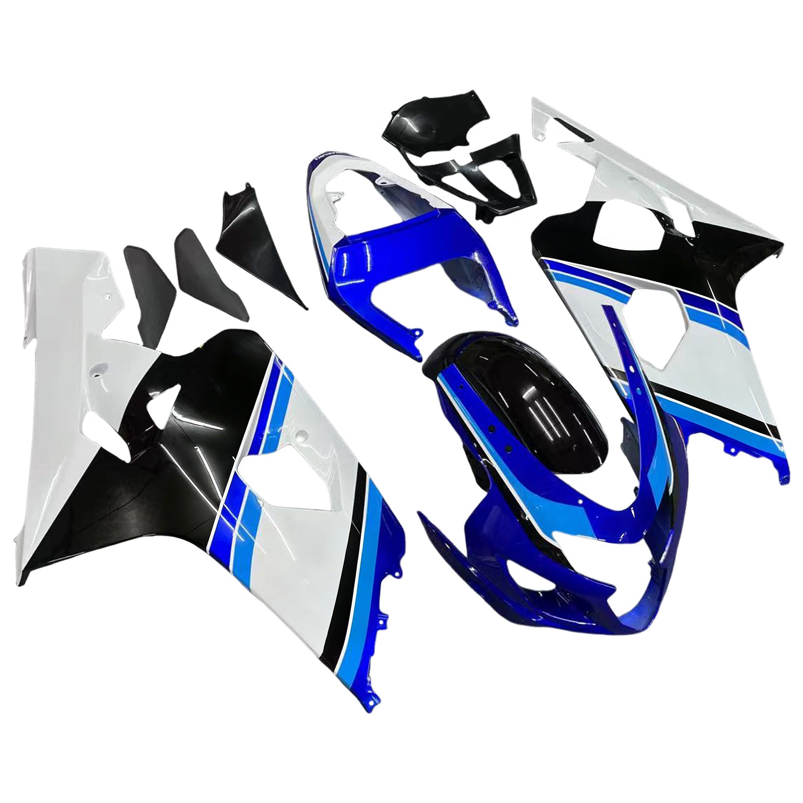 Amotopart 2004-2005 Suzuki GSXR600750 Fairing White&Blue Kit