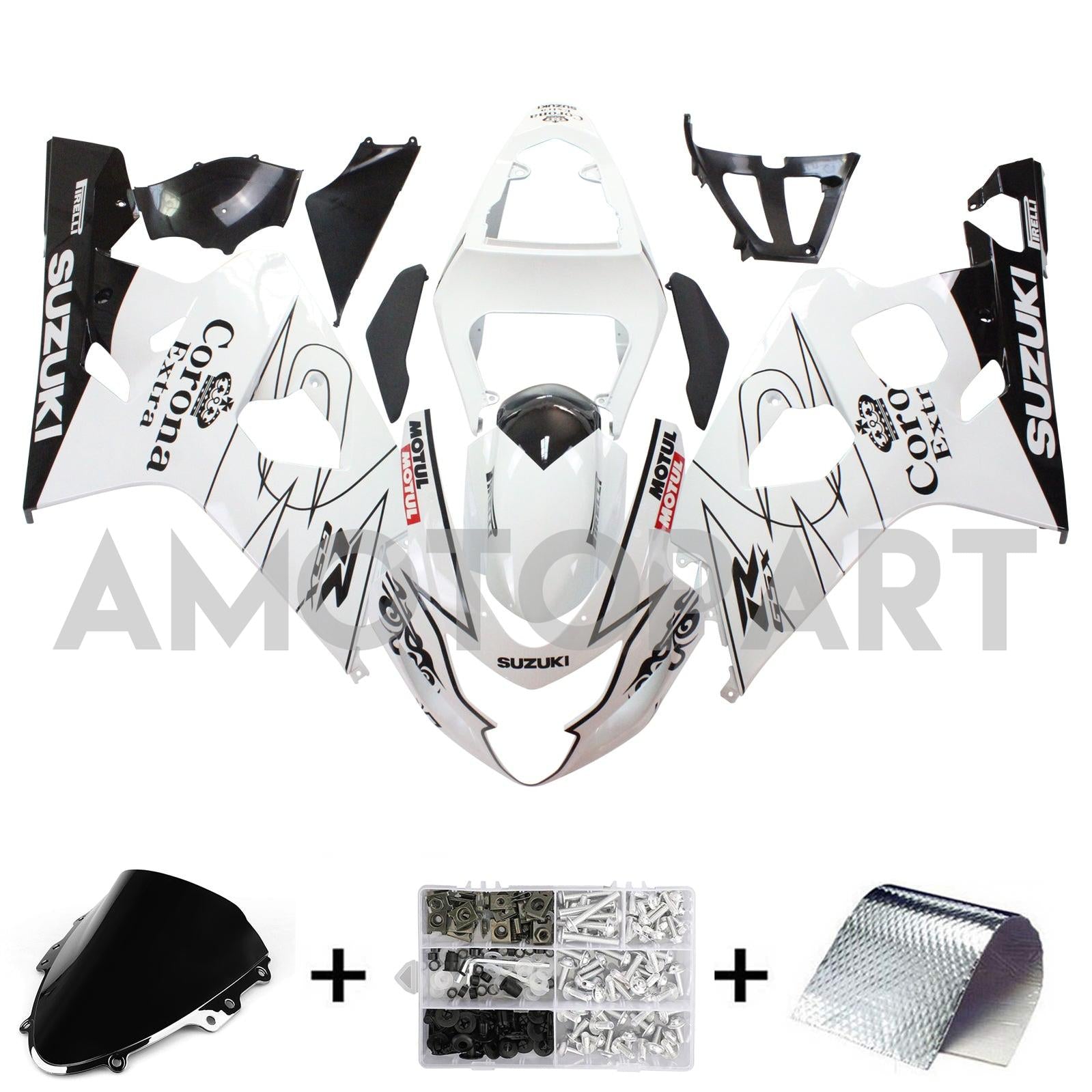 Suzuki GSXR 600 750 2004-2005 Fairing Alstare Corona Racing White