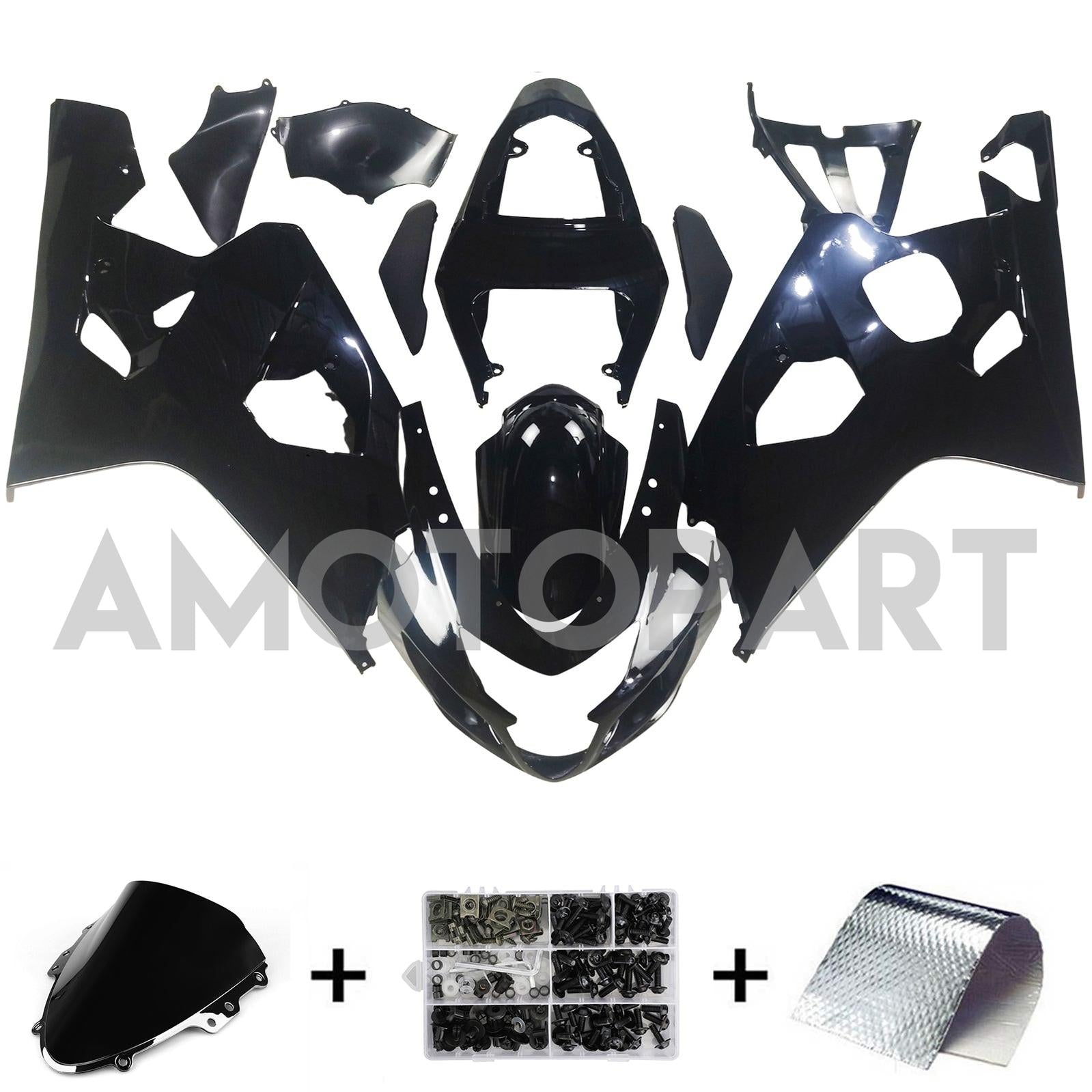 Amotopart 2004-2005 Suzuki GSXR600750 Fairing G-Black Kit