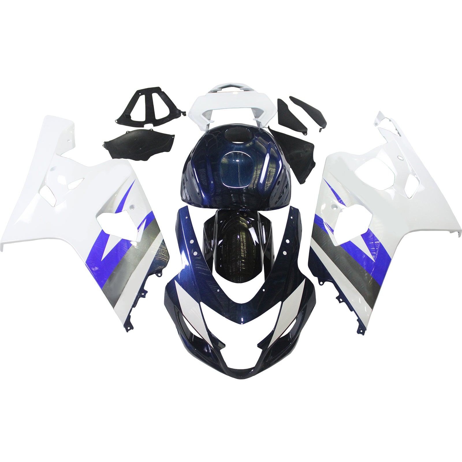 Amotopart 2004-2005 Suzuki GSXR 600/750 K4 White & Blue Fairing Kit