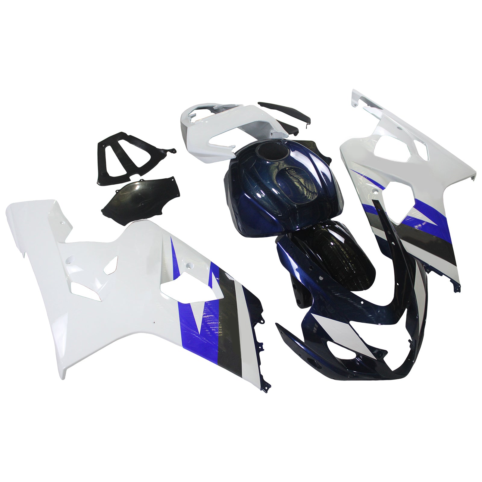 Amotopart 2004-2005 Suzuki GSXR 600/750 K4 White & Blue Fairing Kit