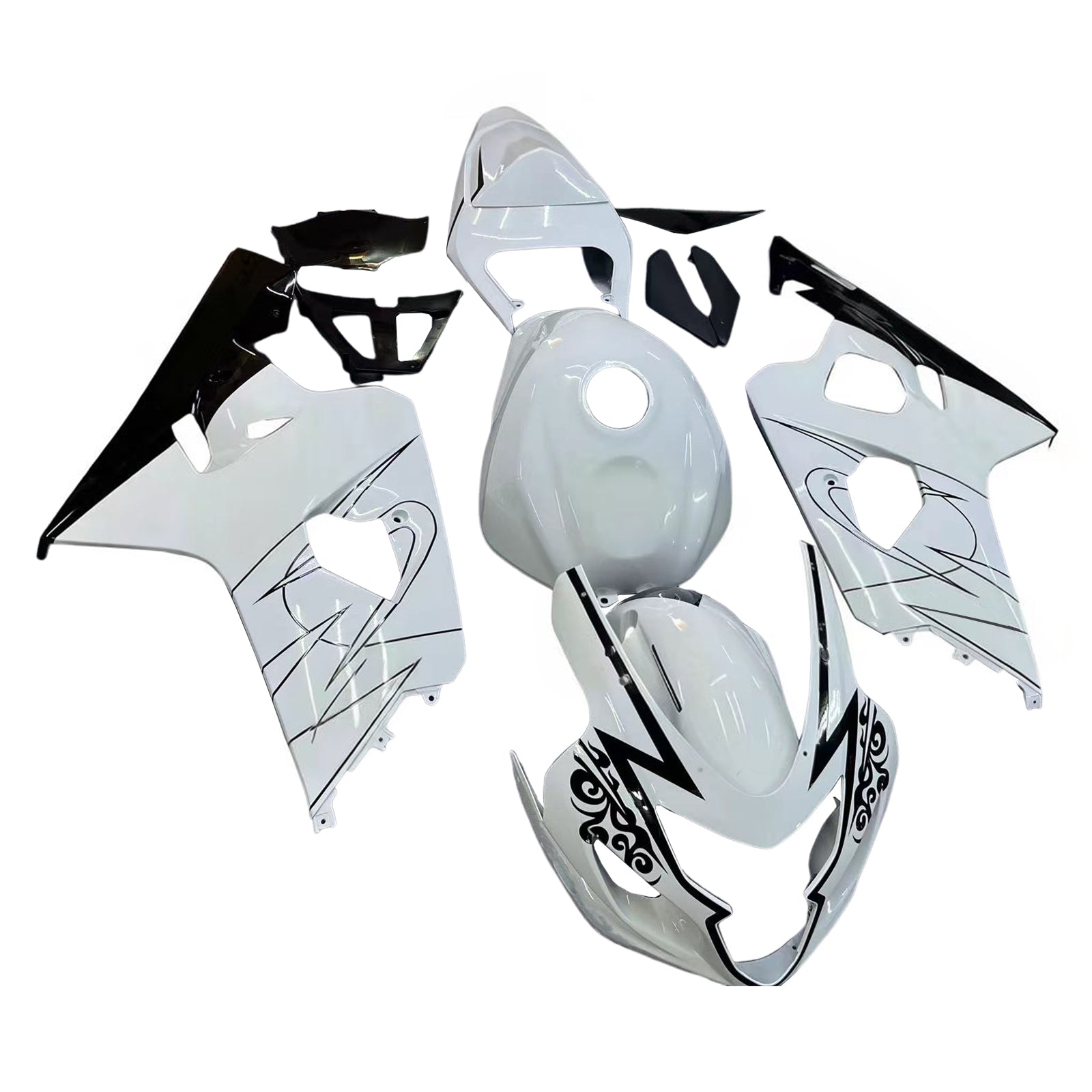 Amotopart 2004-2005 Suzuki GSXR 600/750 K4 Grey&White Fairing Kit