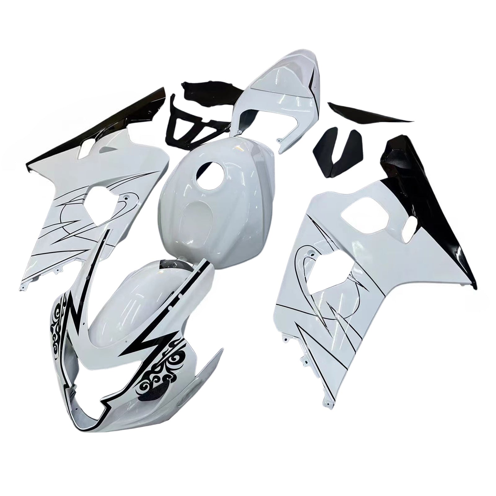 Amotopart 2004-2005 Suzuki GSXR 600/750 K4 Grey&White Fairing Kit