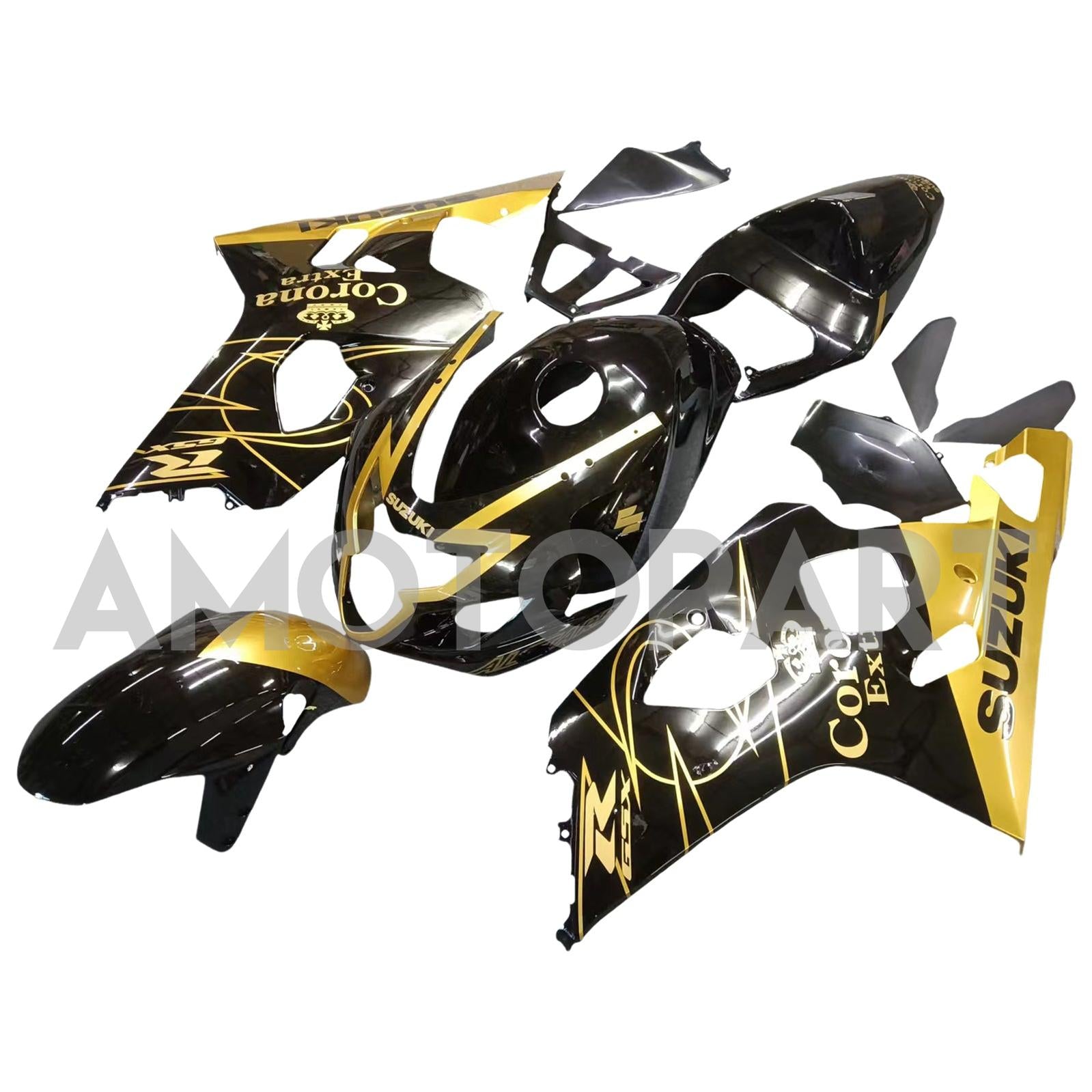 Amotopart 2004-2005 Suzuki GSXR 600/750 K4 Black & Gold Fairing Kit