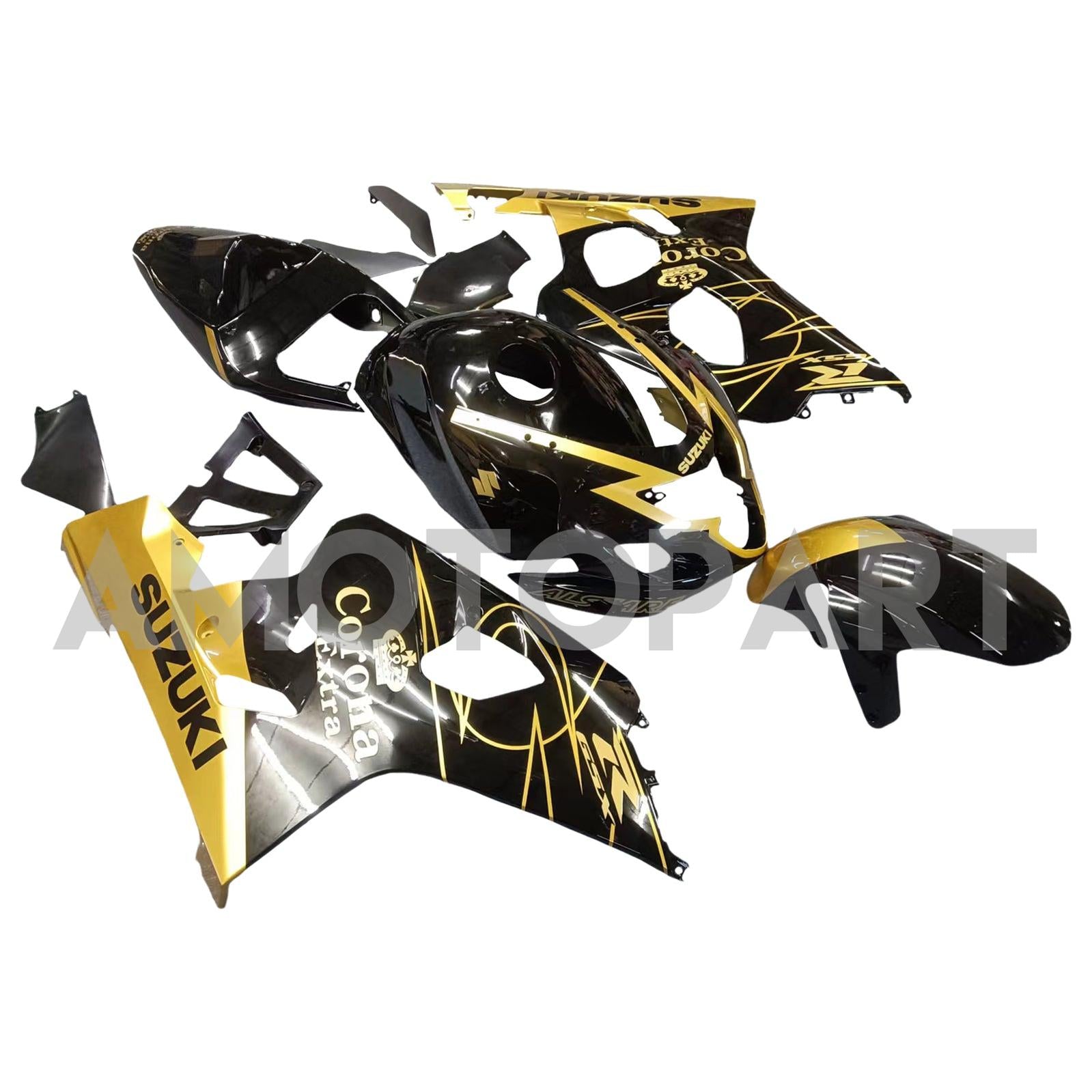 Amotopart 2004-2005 Suzuki GSXR 600/750 K4 Black & Gold Fairing Kit