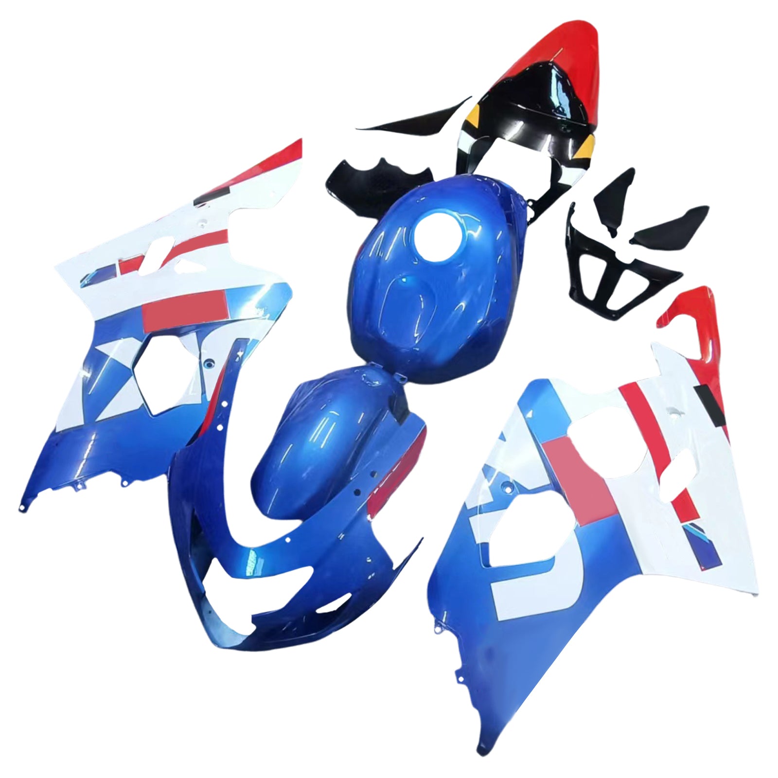 Amotopart 2004-2005 Suzuki GSXR 600/750 K4 Blue & White Fairing Kit