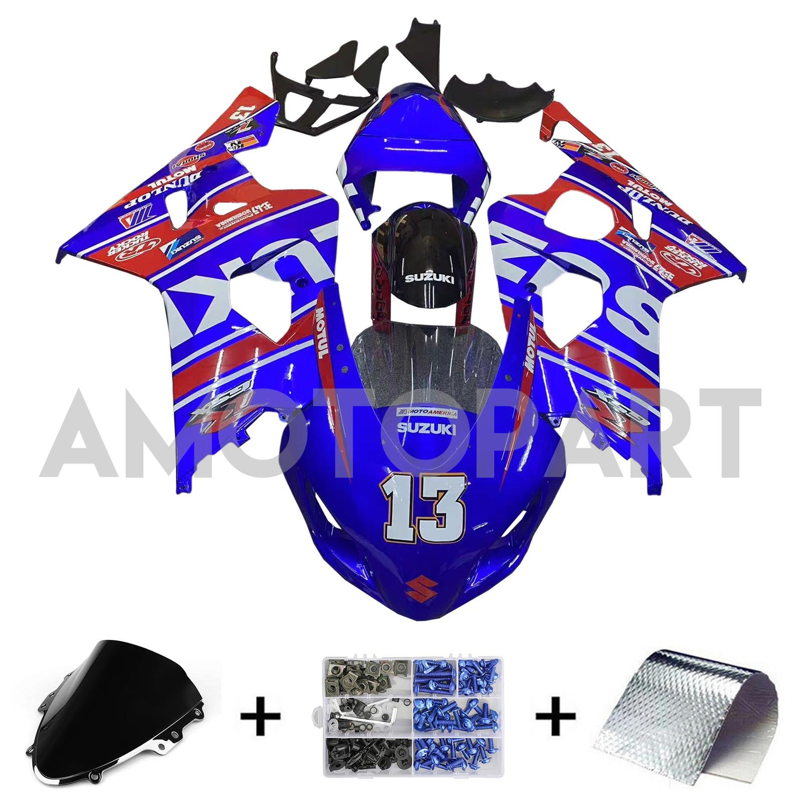 Amotopart 2004-2005 Suzuki GSXR 600/750 K4 Blue&Red Fairing Kit