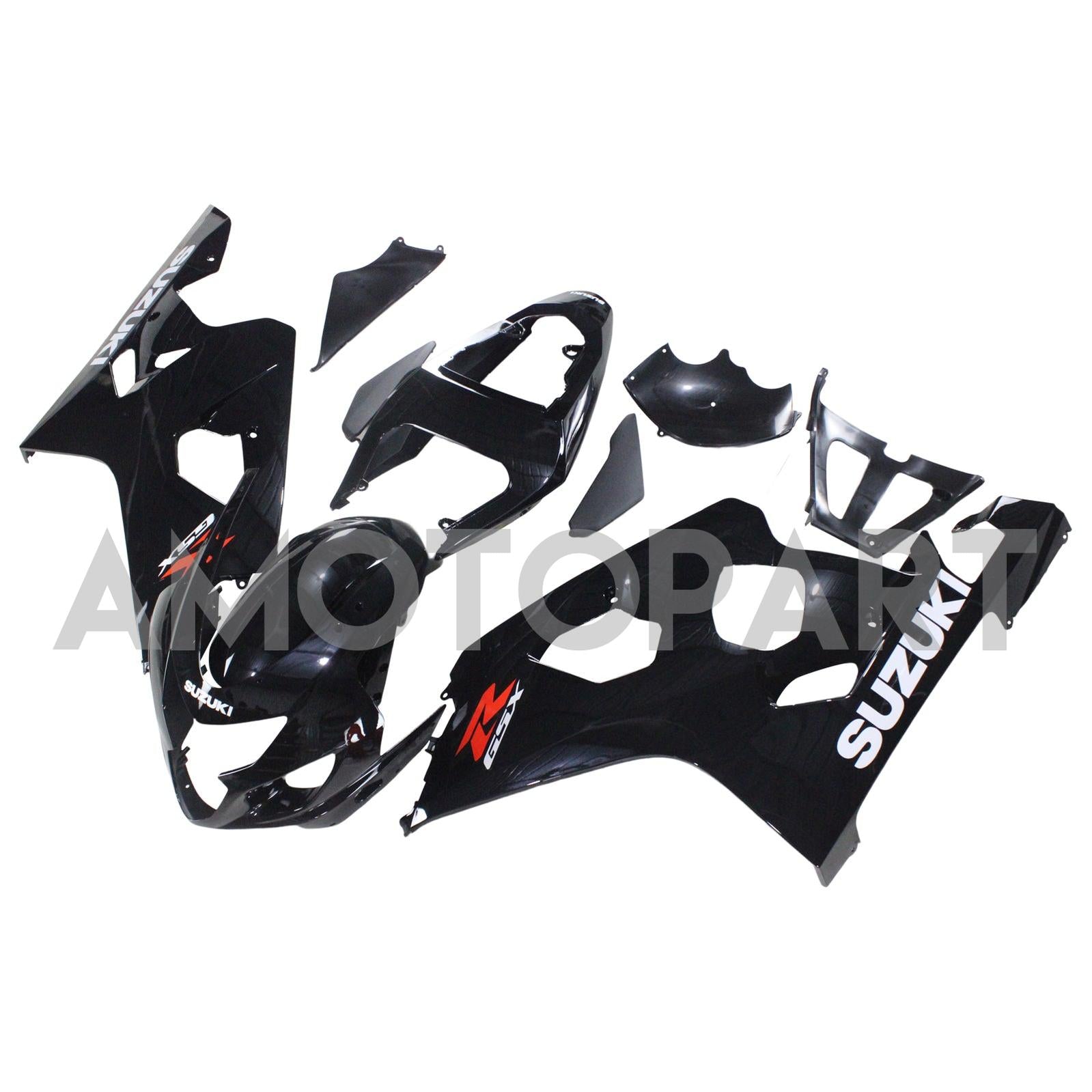Amotopart Suzuki 2004-2005 GSXR 600/750 Gloss Black Fairing Kit