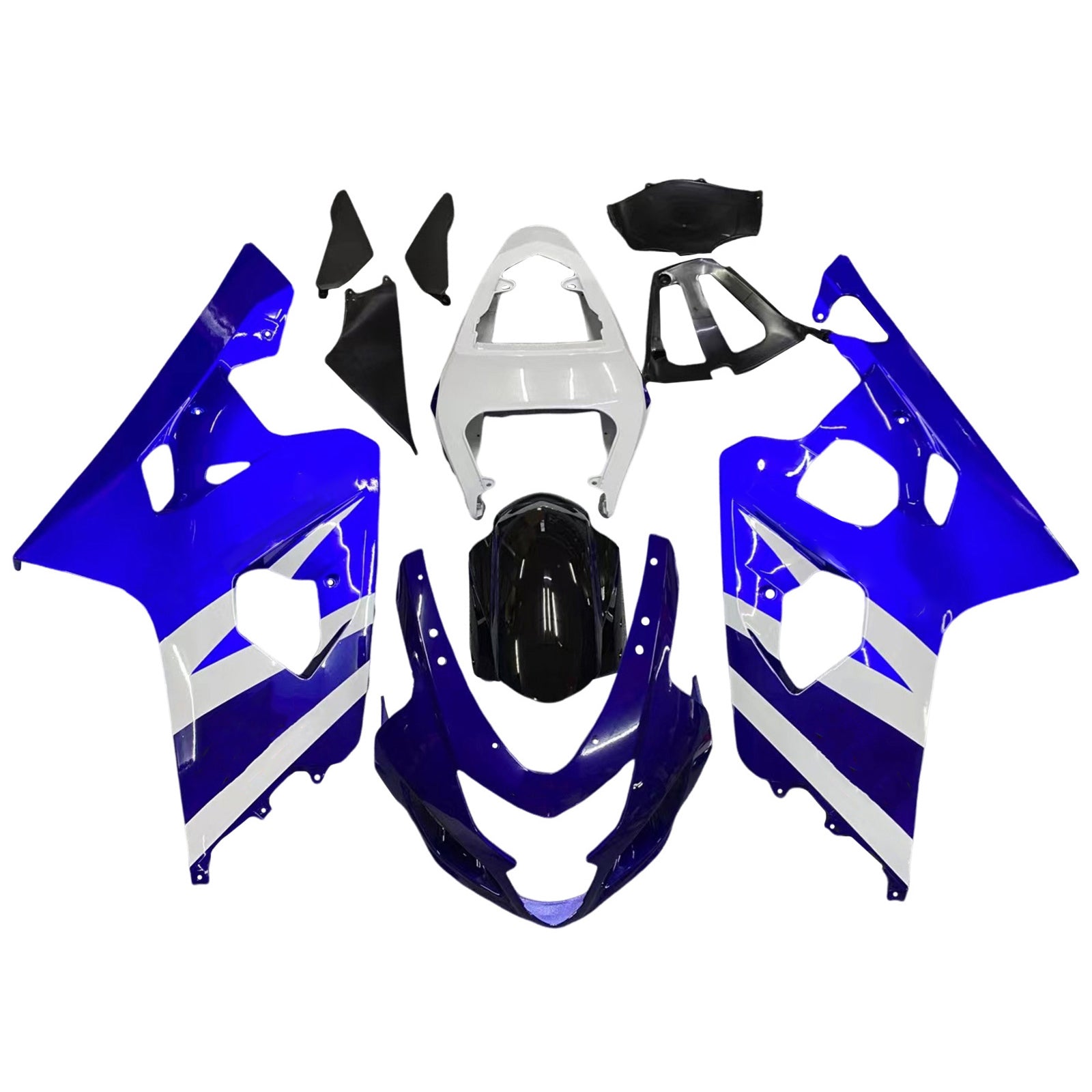Amotopart Suzuki 2004-2005 GSXR 600/750 Bleu avec carénage blanc Kit