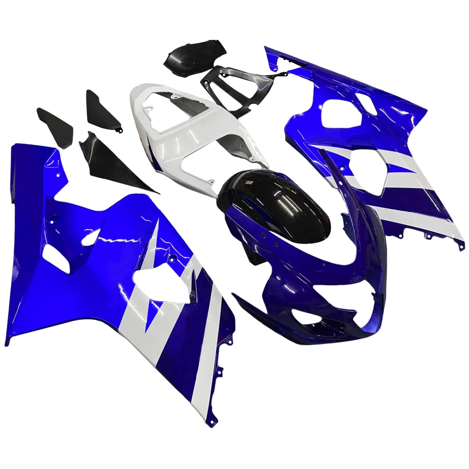Amotopart Suzuki 2004-2005 GSXR 600/750 Bleu avec carénage blanc Kit
