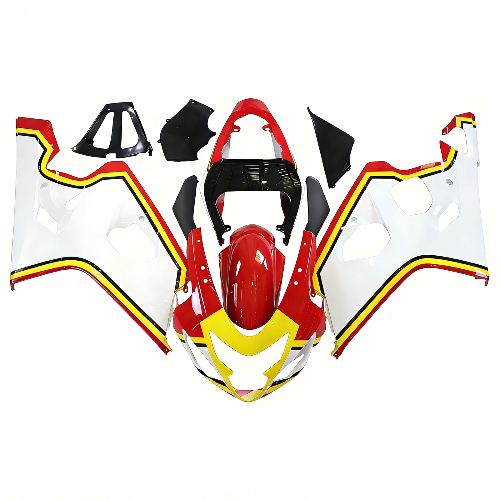 Amotopart Suzuki 2004-2005 GSXR 600/750 Kit de carénage blanc jaune rouge