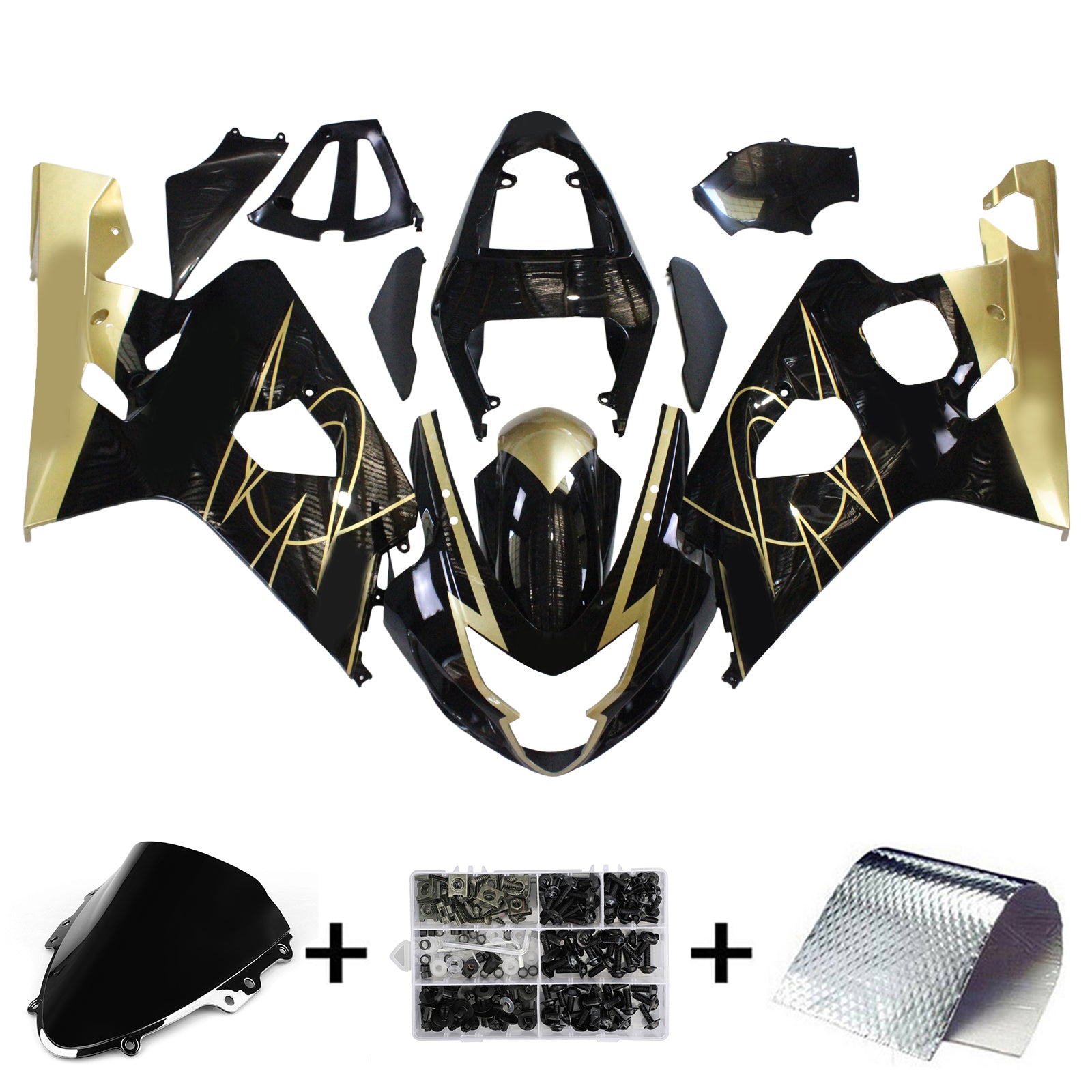 Amotopart Suzuki 2004-2005 GSXR 600/750 Zlatá černá kapotáž