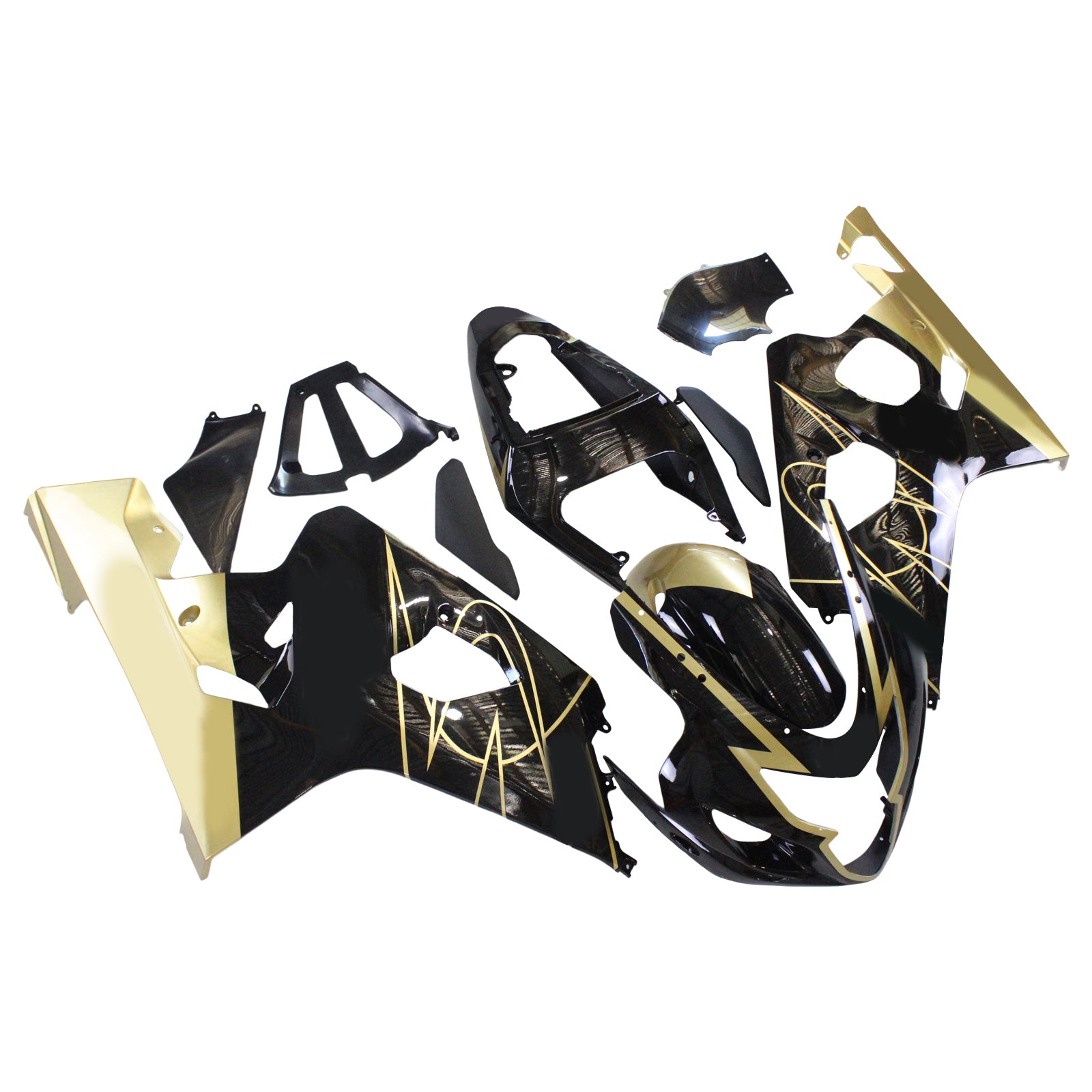 Amotopart Suzuki 2004-2005 GSXR 600/750 Gold Black Fairing Kit