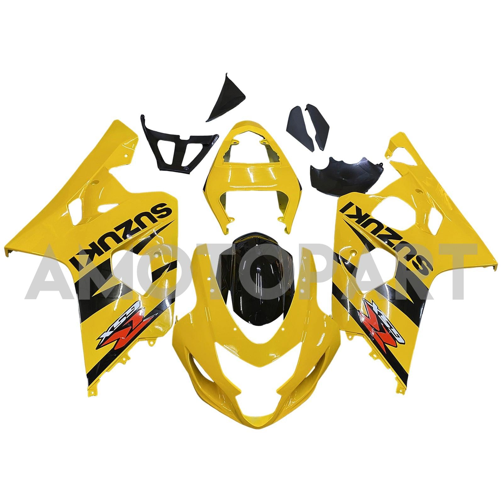 Amotopart Suzuki 2004-2005 GSXR 600/750 Black Yellow Fairing Kit