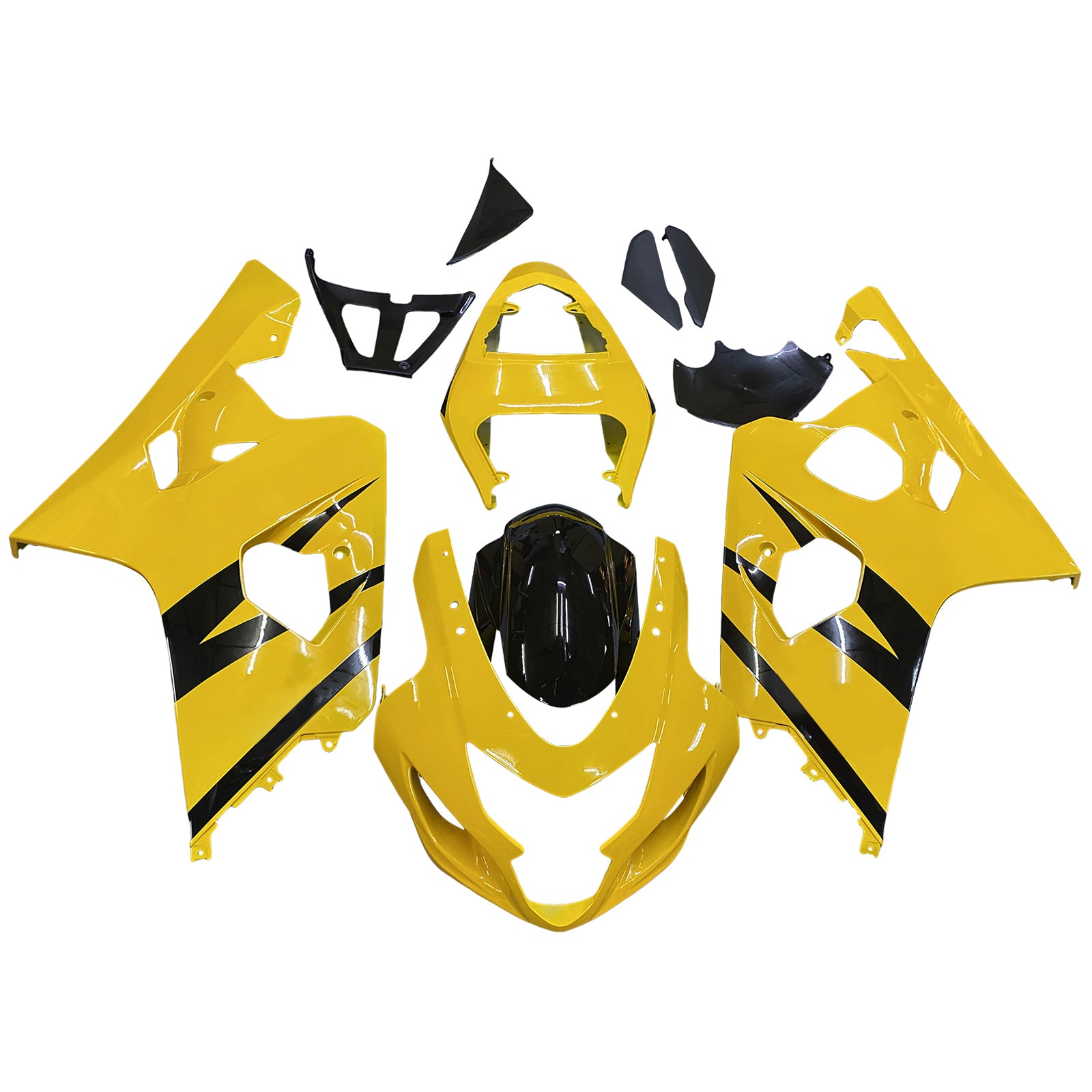 Amotopart Suzuki 2004-2005 GSXR 600/750 Black Yellow Fairing Kit
