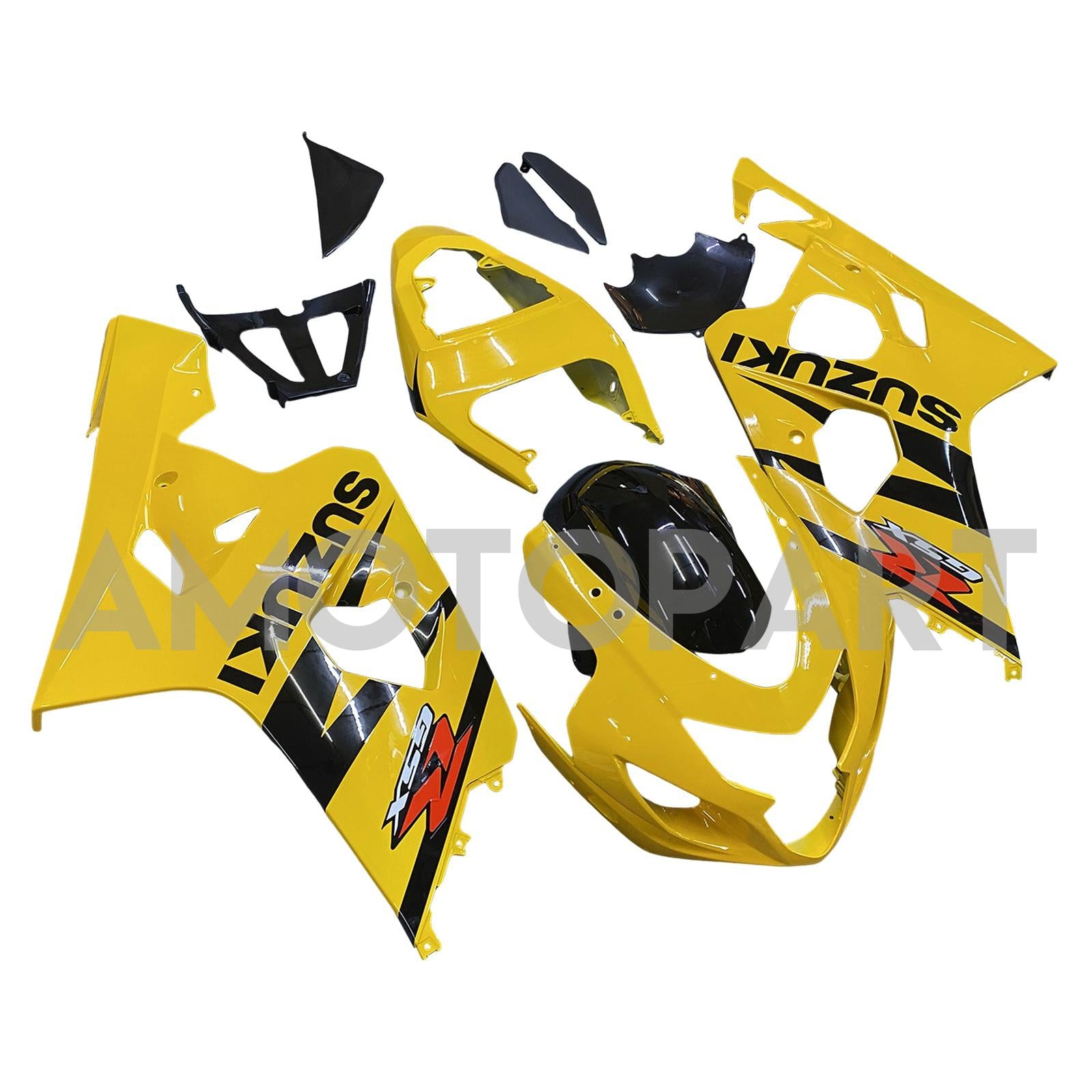 Amotopart Suzuki 2004-2005 GSXR 600/750 Black Yellow Fairing Kit