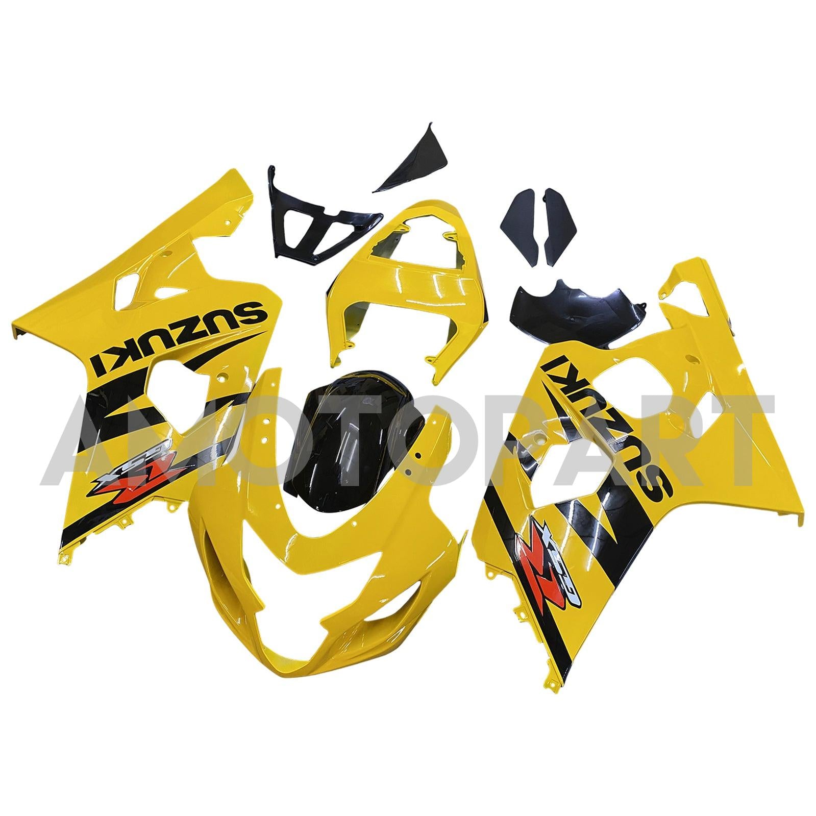 Amotopart Suzuki 2004-2005 GSXR 600/750 Black Yellow Fairing Kit