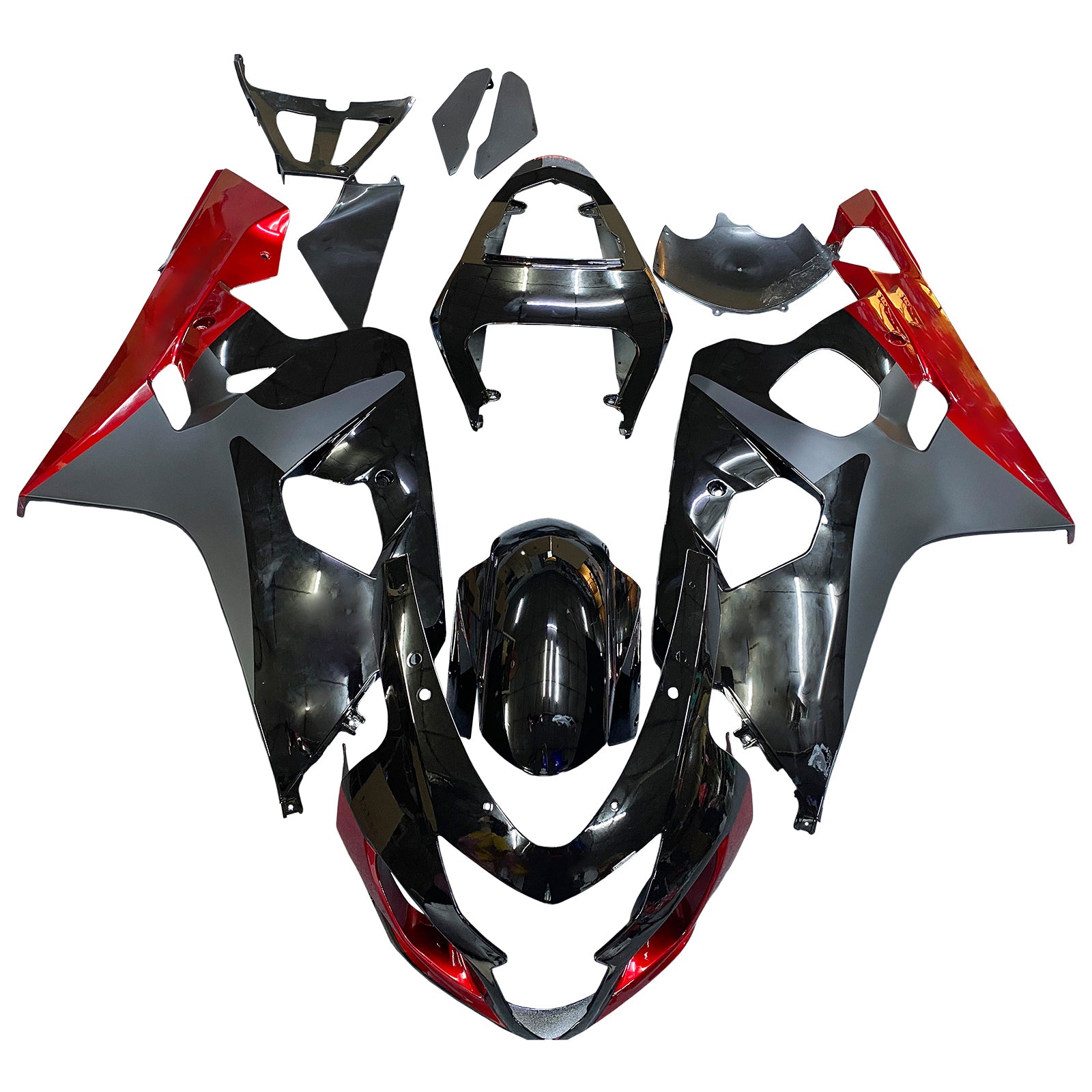 Amotopart Suzuki 2004-2005 GSXR 600/750 Black with Red Fairing Kit