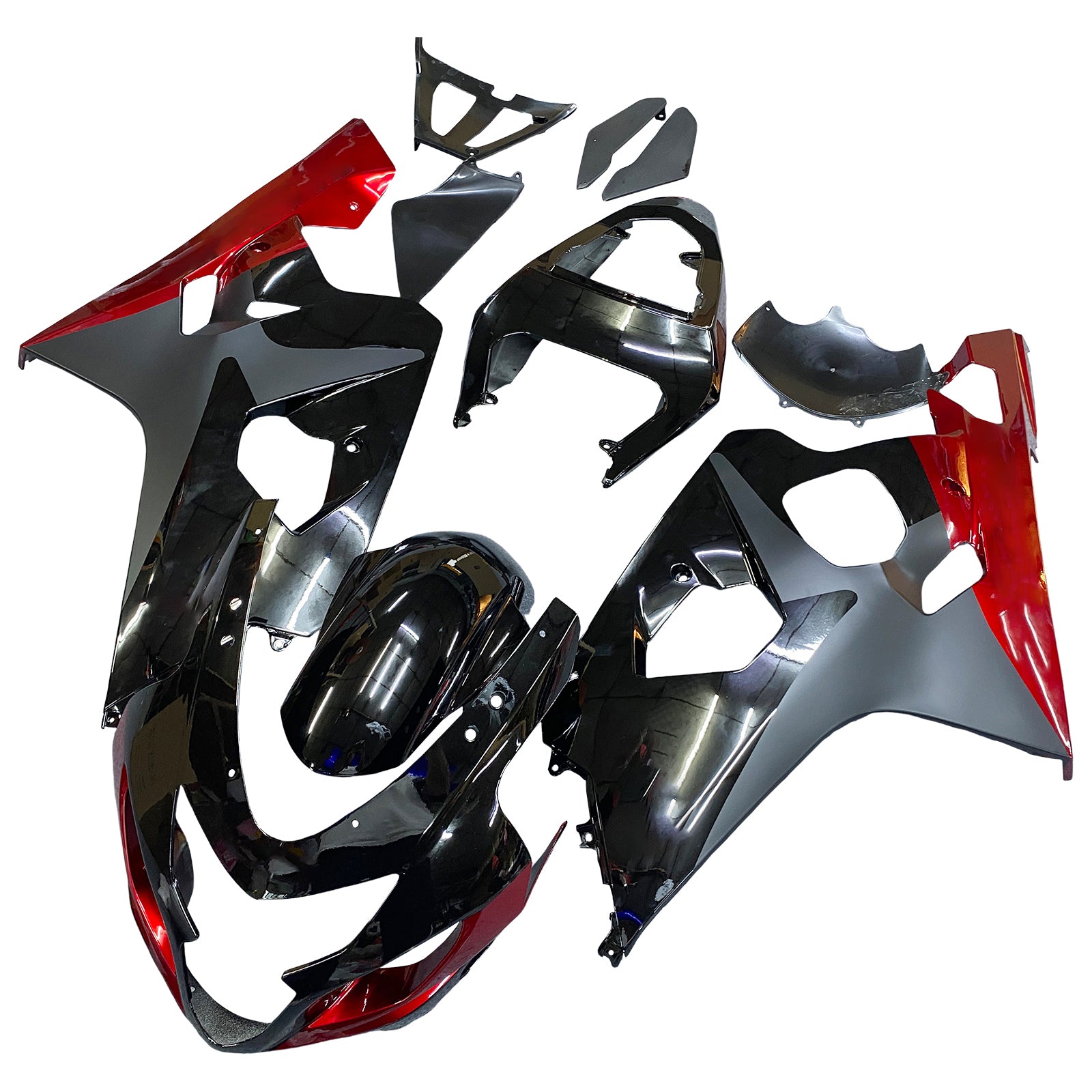 Amotopart Suzuki 2004-2005 GSXR 600/750 Black with Red Fairing Kit