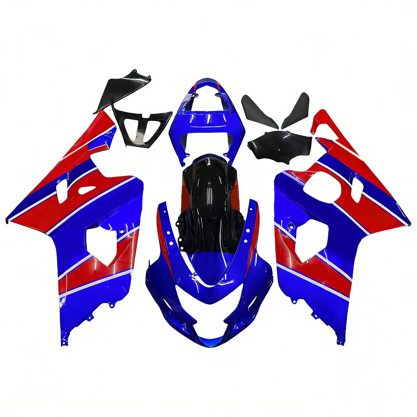 Amotopart Suzuki 2004-2005 GSXR 600/750 Blue Mix Red Fairing Kit