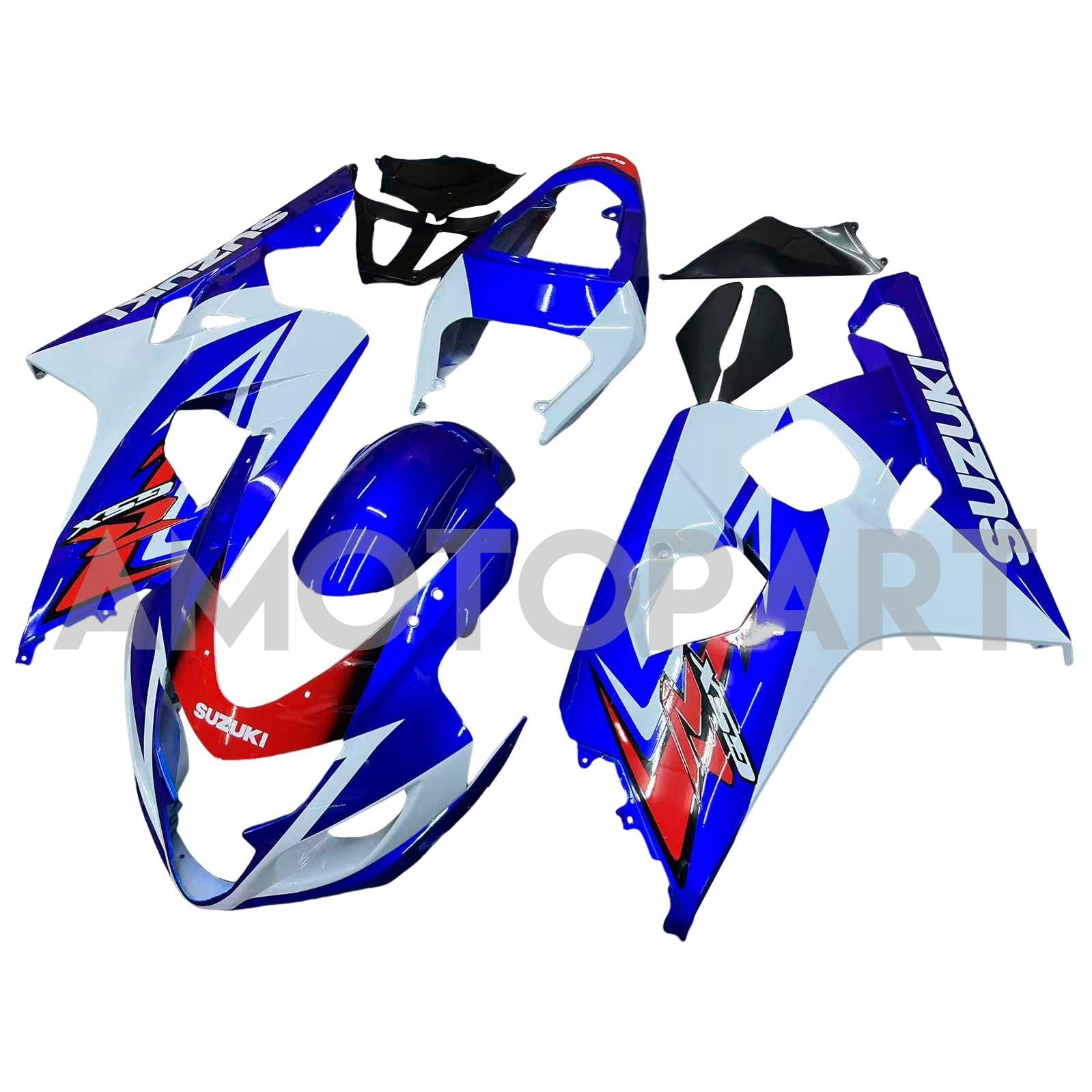 Amotopart Suzuki 2004-2005 GSXR 600/750 Red White Blue Fairing Kit
