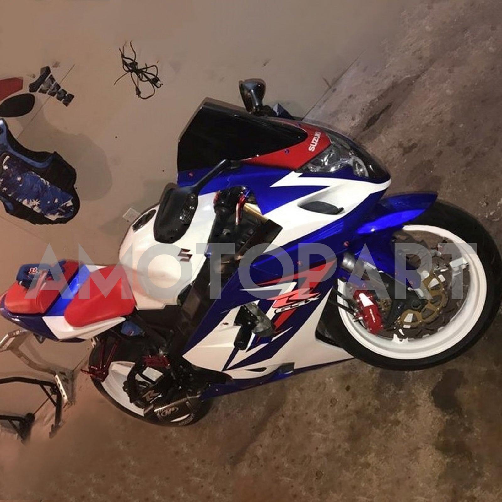 Amotopart Suzuki 2004-2005 GSXR 600/750 Red White Blue Fairing Kit