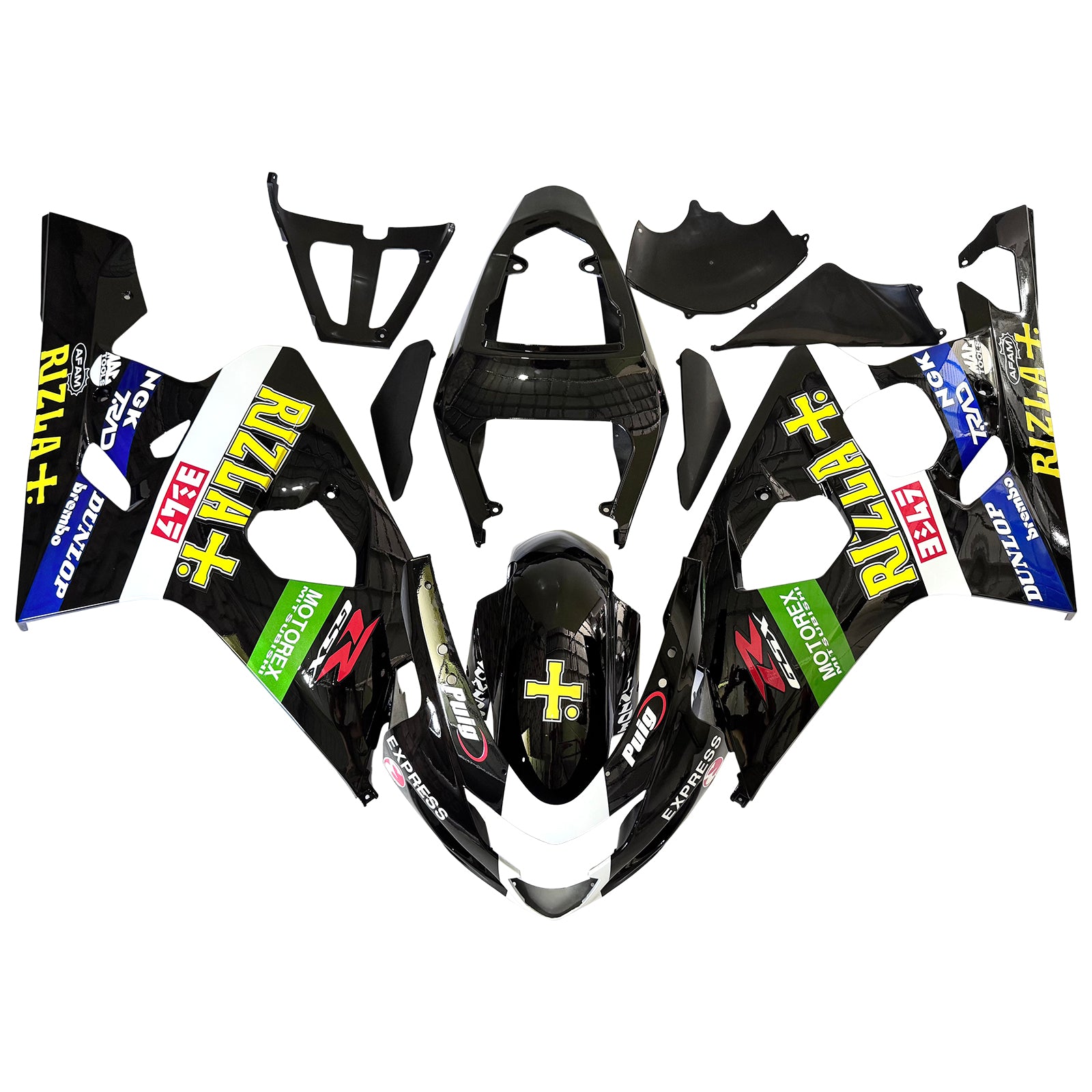 Amotopart 2004-2005 K4 GSXR 600/750 Suzuki Black Fairing Kit