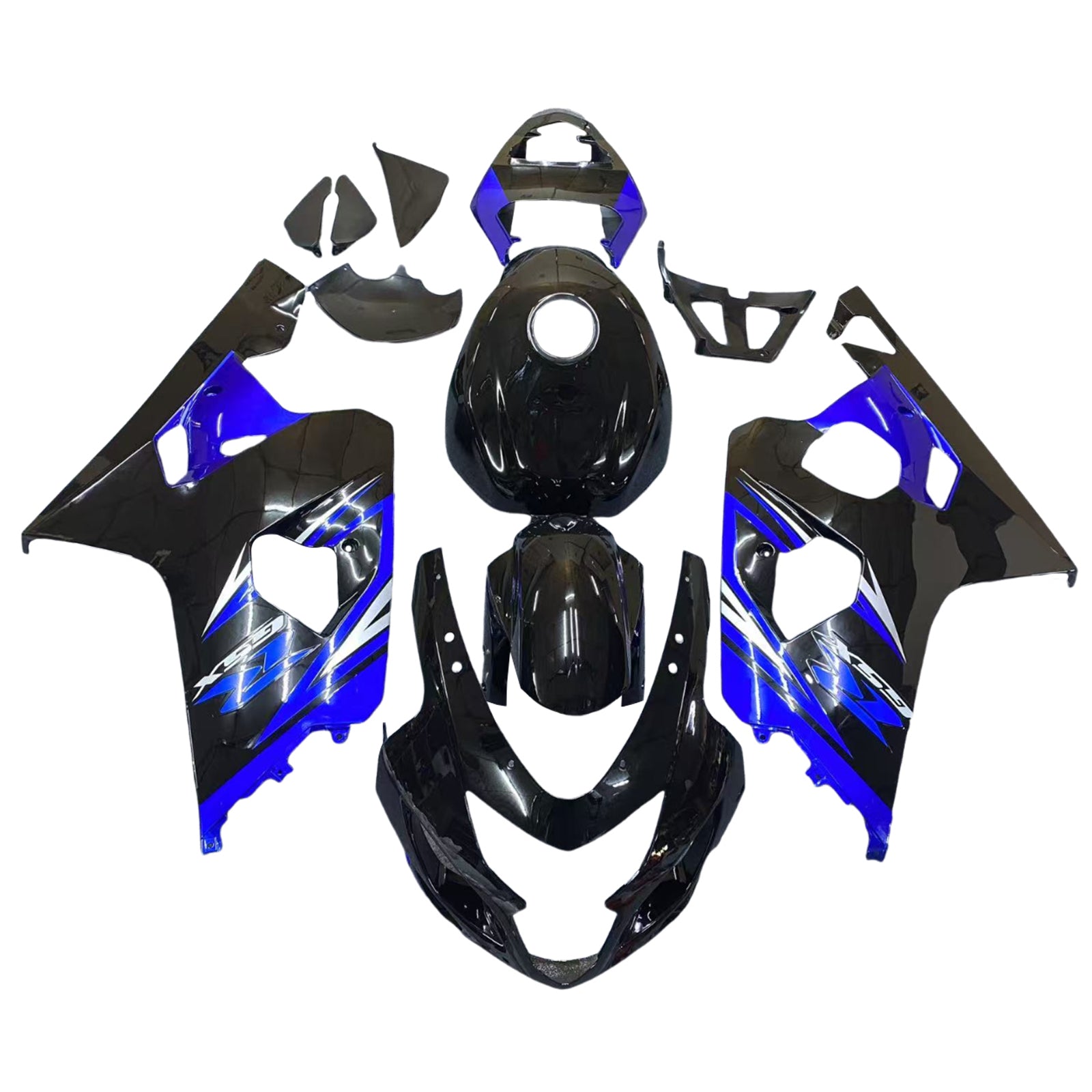 Amotopart 2004–2005 K4 GSXR 600/750 Suzuki Blau&Schwarzes Style6 Verkleidungsset