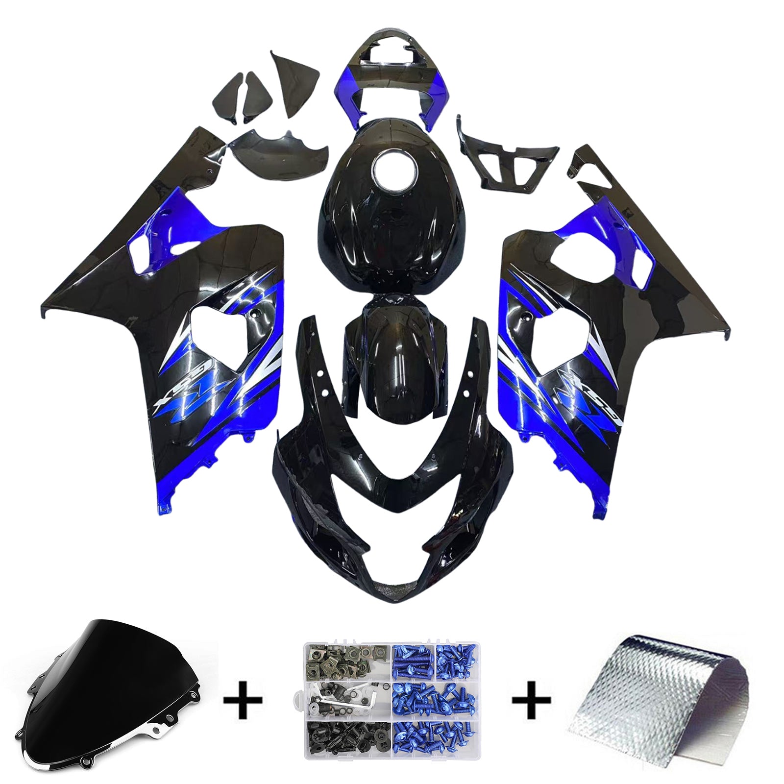 Amotopart 2004-2005 K4 GSXR 600/750 Suzuki Blue&Black Style6 Fairing Kit