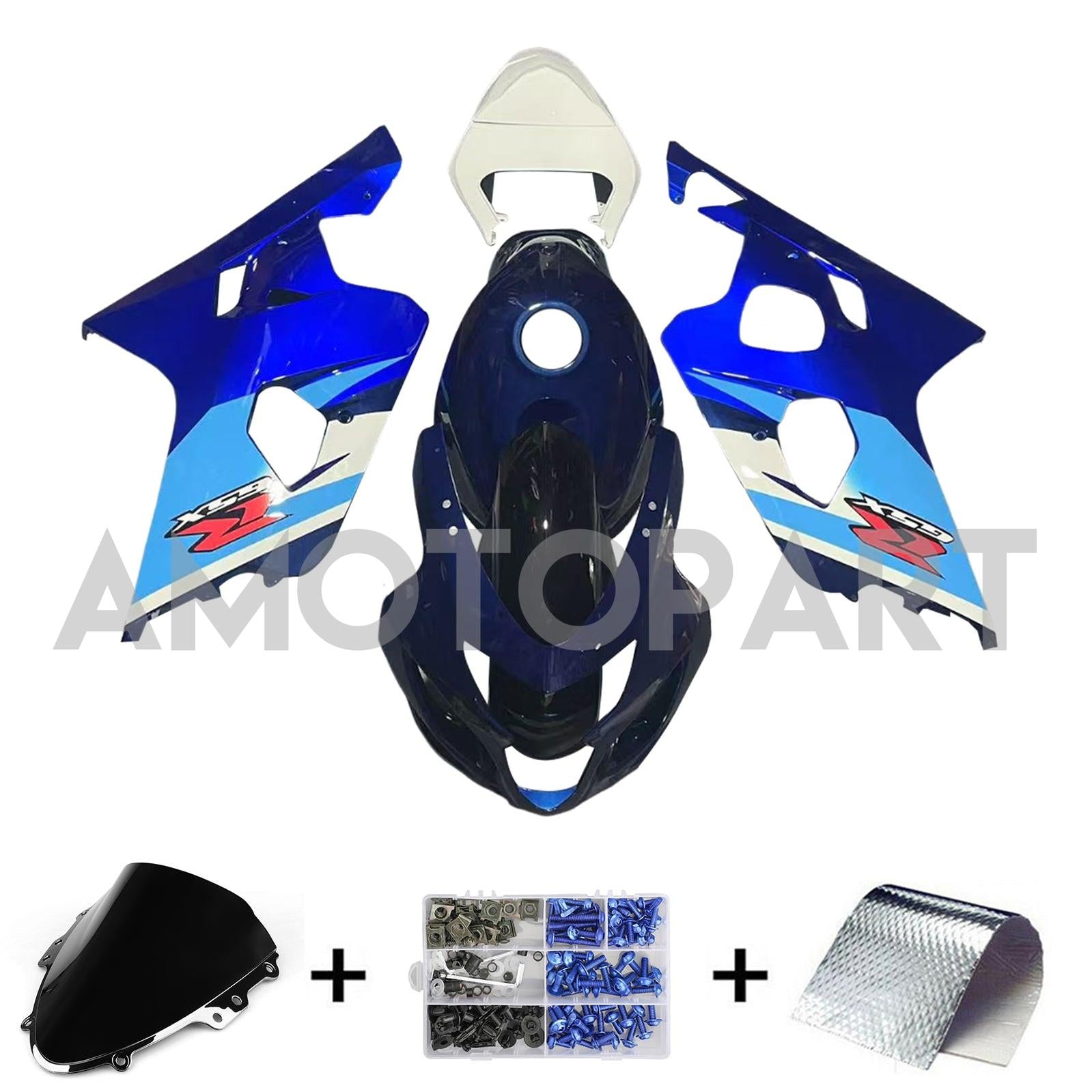 Amotopart 2004-2005 K4 GSXR 600/750 Suzuki Gradient Blue Fairing Kit
