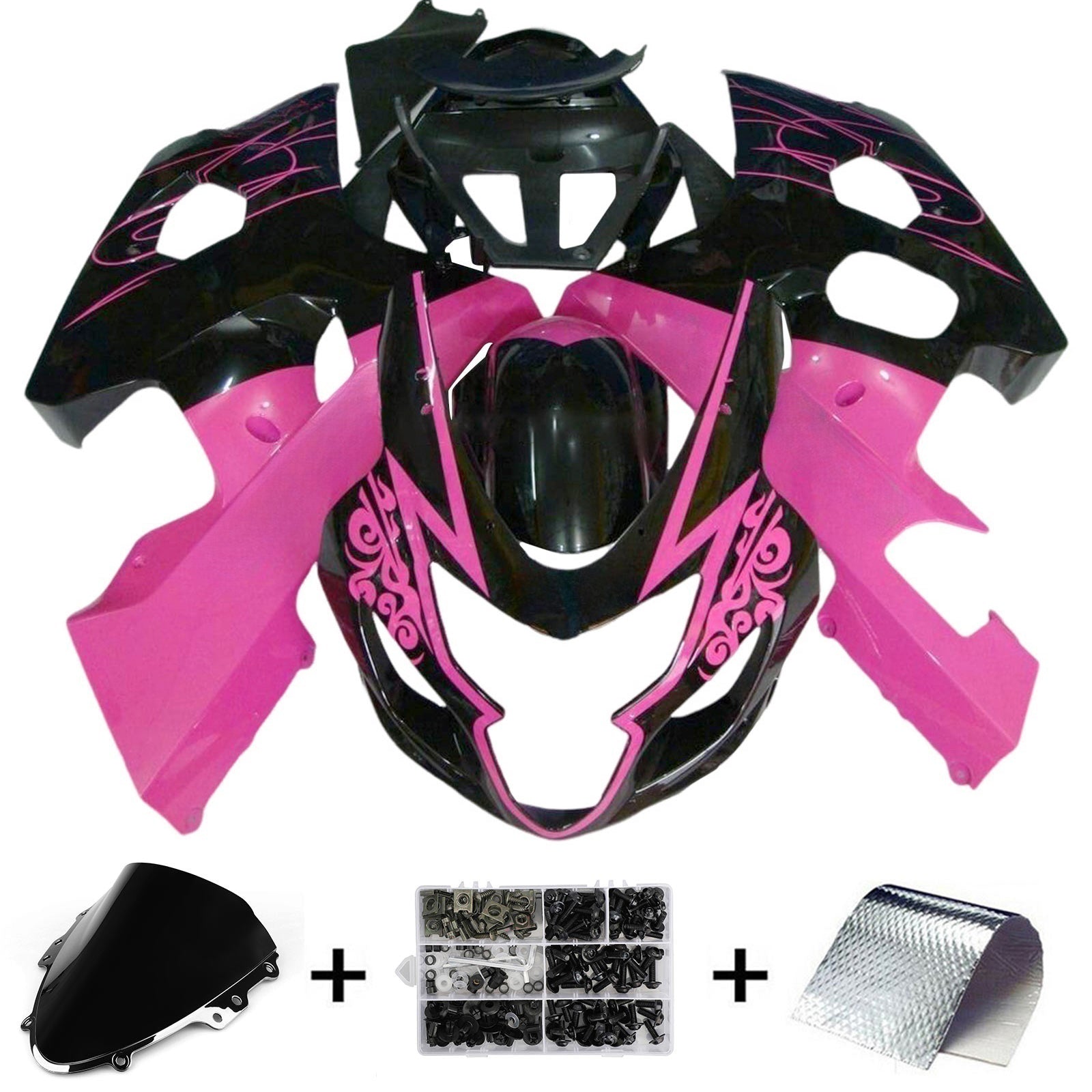 Amotopart 2004-2005 K4 GSXR 600/750 Suzuki Pink&Black Fairing Kit