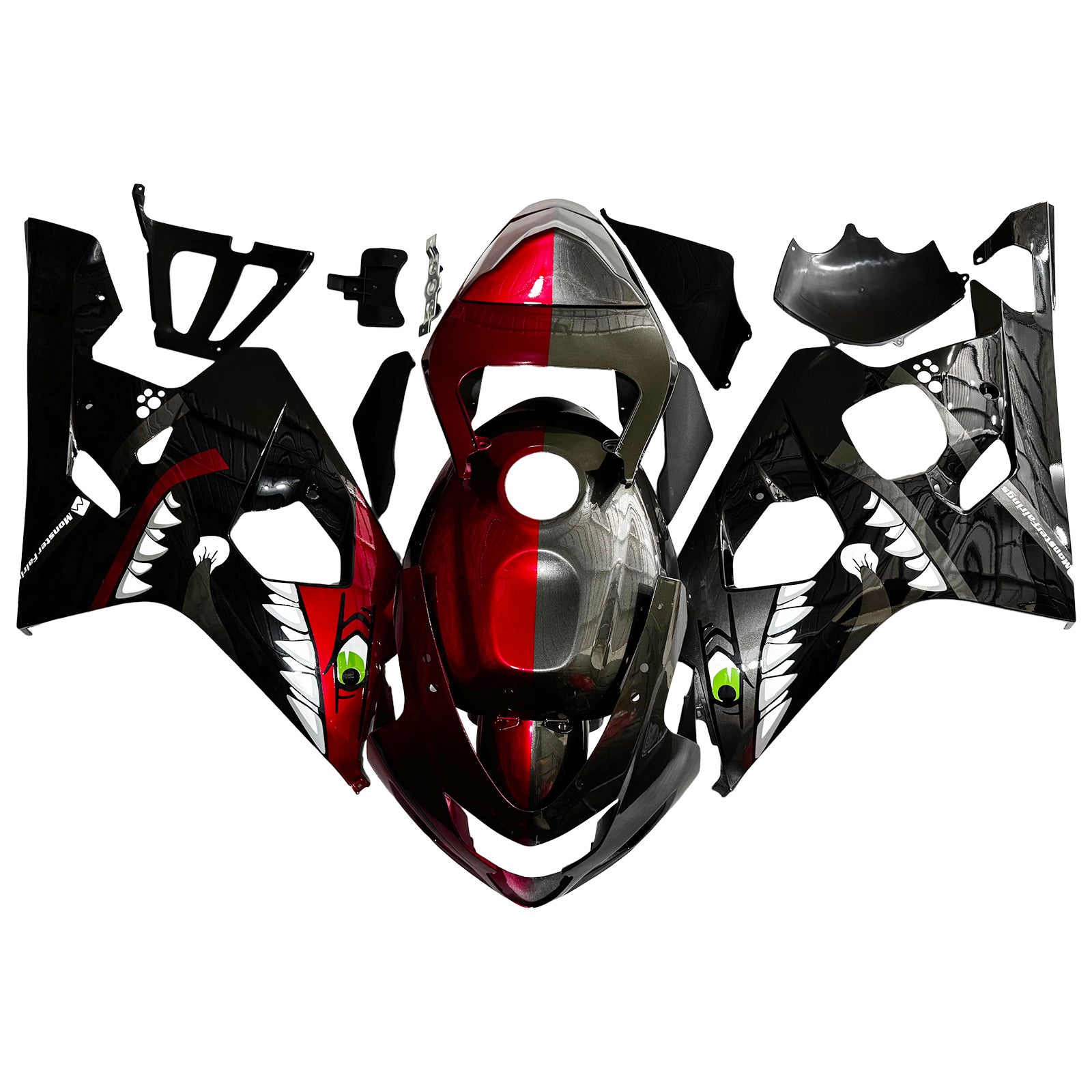 Amotopart 2004-2005 Suzuki GSXR 600/750 Kit de carénage noir rouge