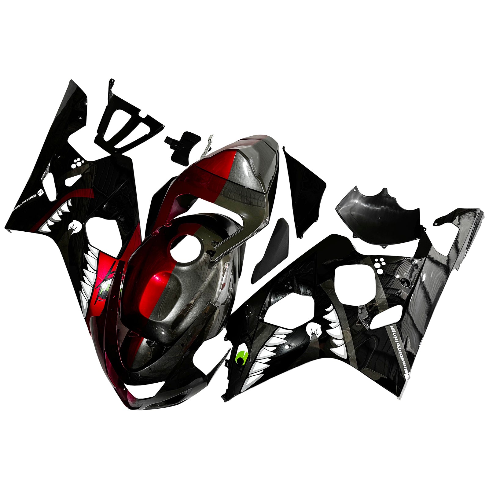 Amotopart 2004-2005 Suzuki GSXR 600/750 Kit de carénage noir rouge