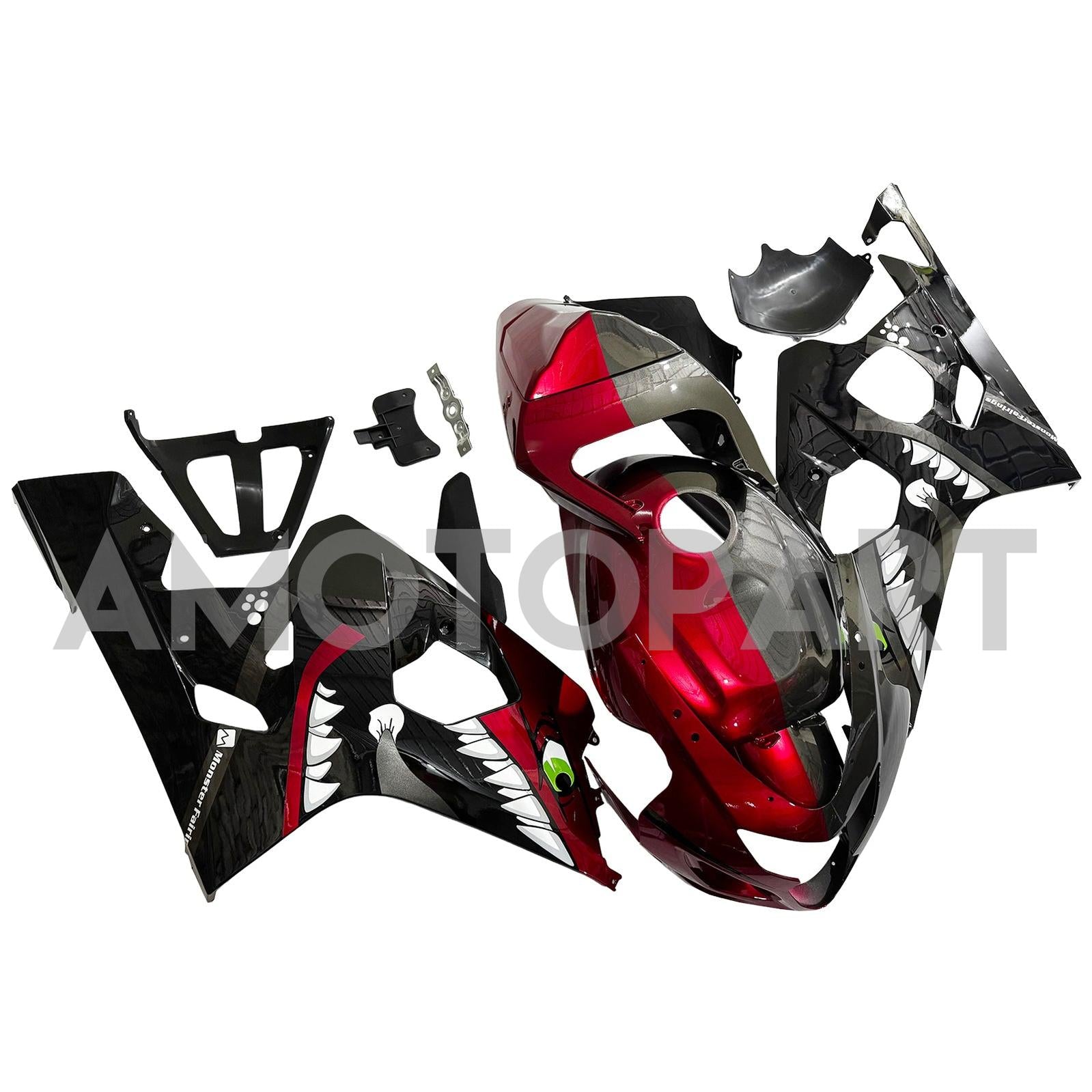 Amotopart 2004-2005 Suzuki GSXR 600/750 Red Black Fairing Kit