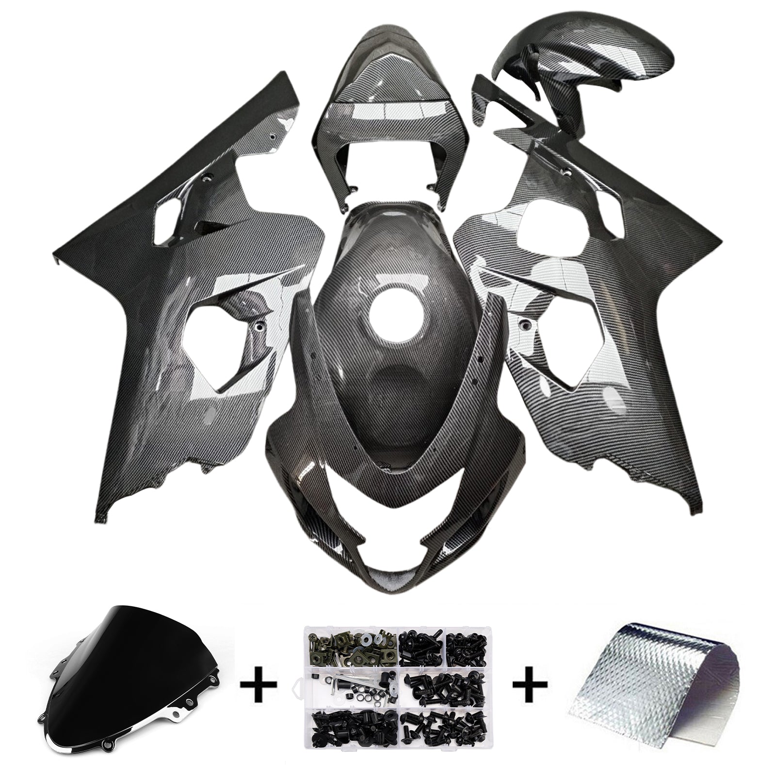 Amotopart 2004-2005 Suzuki GSXR 600/750 Carbon Fiber Pattern Fairing Kit