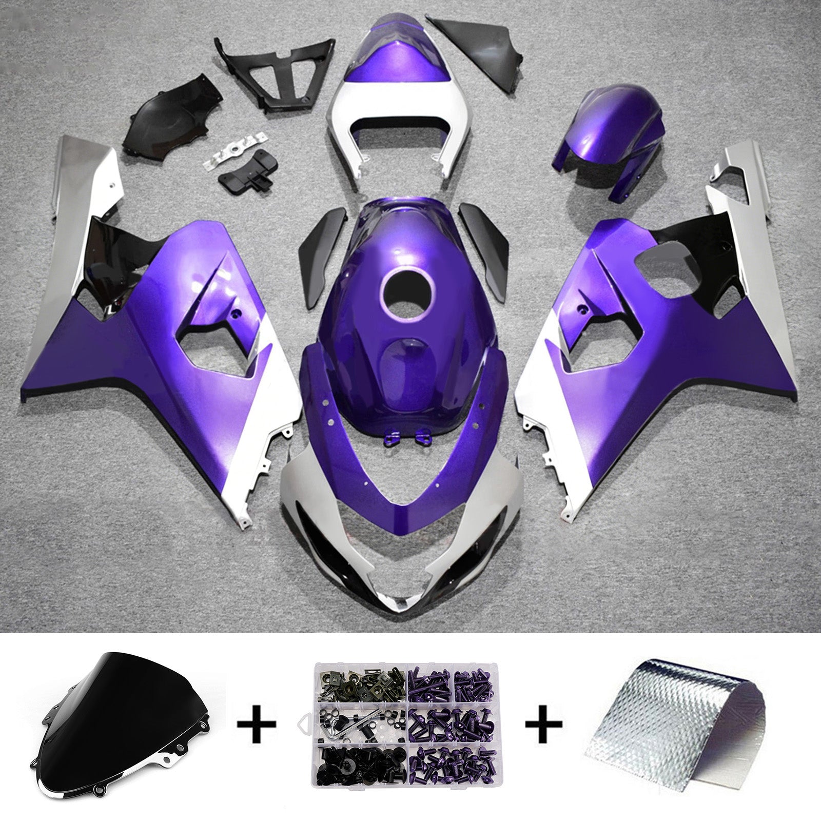 Amotopart 2004-2005 Suzuki GSXR 600/750 Purple Gray Black Fairing Kit