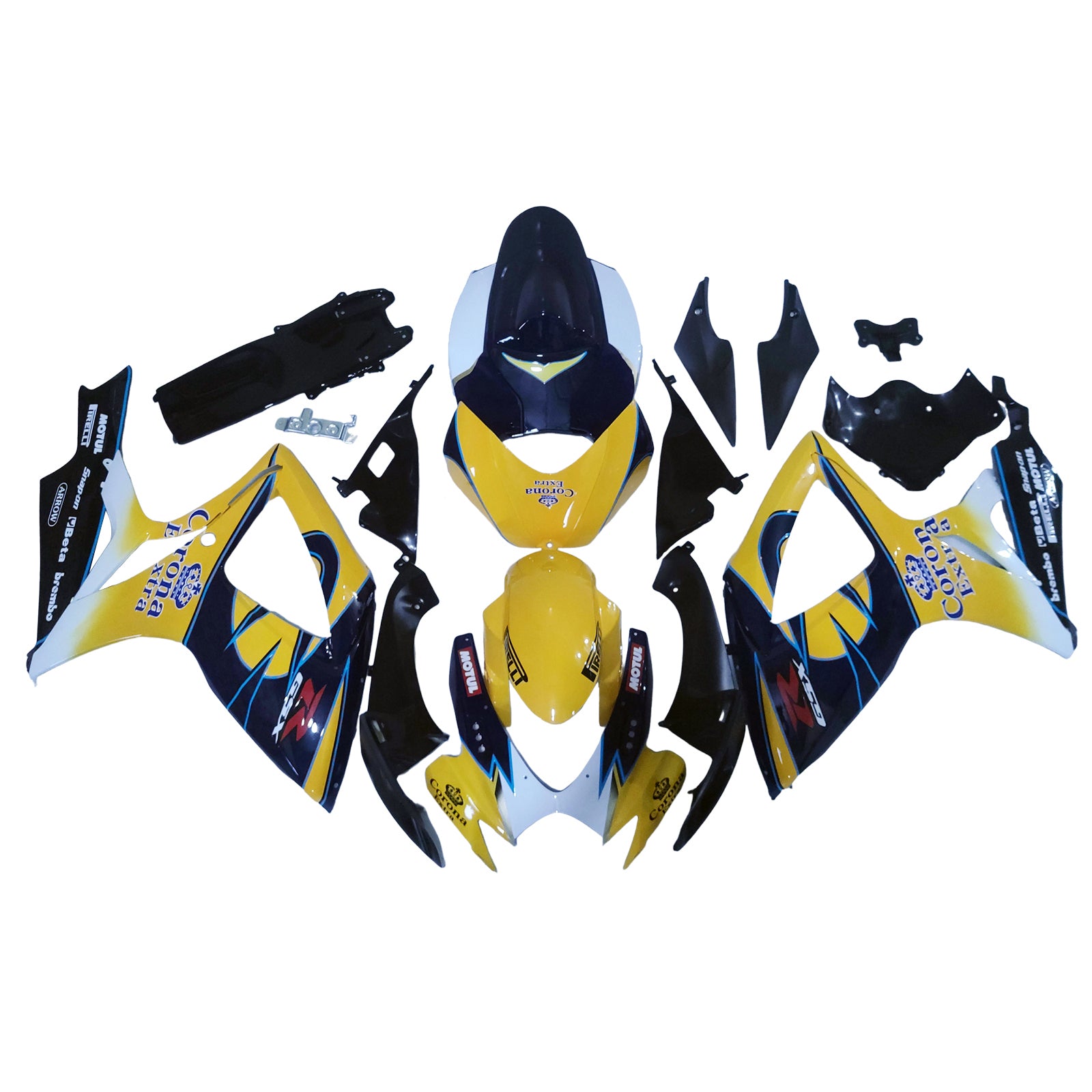 Amotopart 2006-2007 Suzuki GSXR 600/750 Yellow Black Fairing Kit