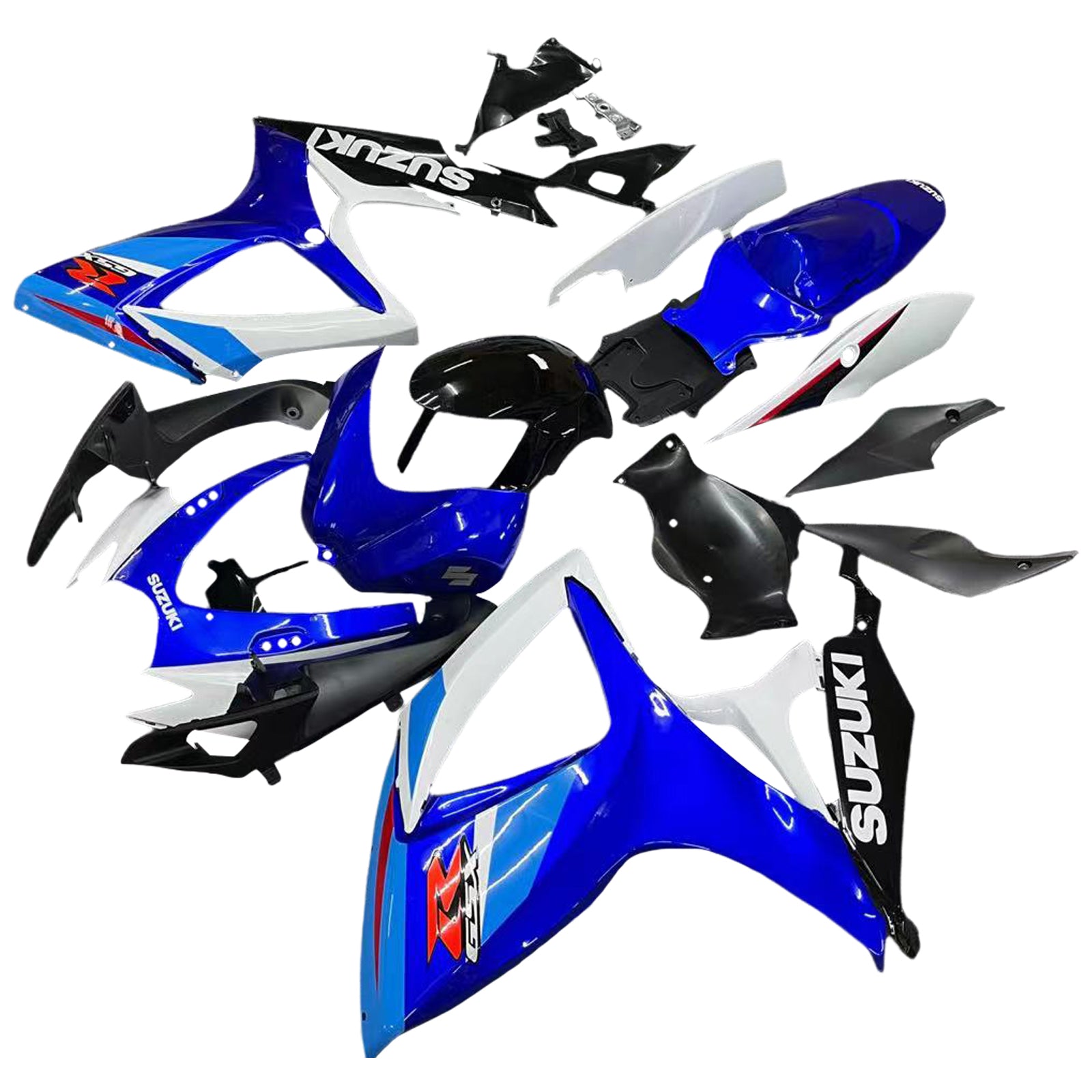 Amotopart 2006-2007 GSXR 600750 Suzuki Fairing Blue & White Kit