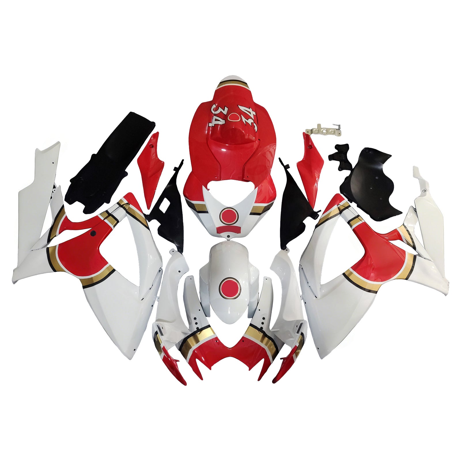 Amotopart 2006-2007 Suzuki GSXR 600/750 White Red Fairing Kit