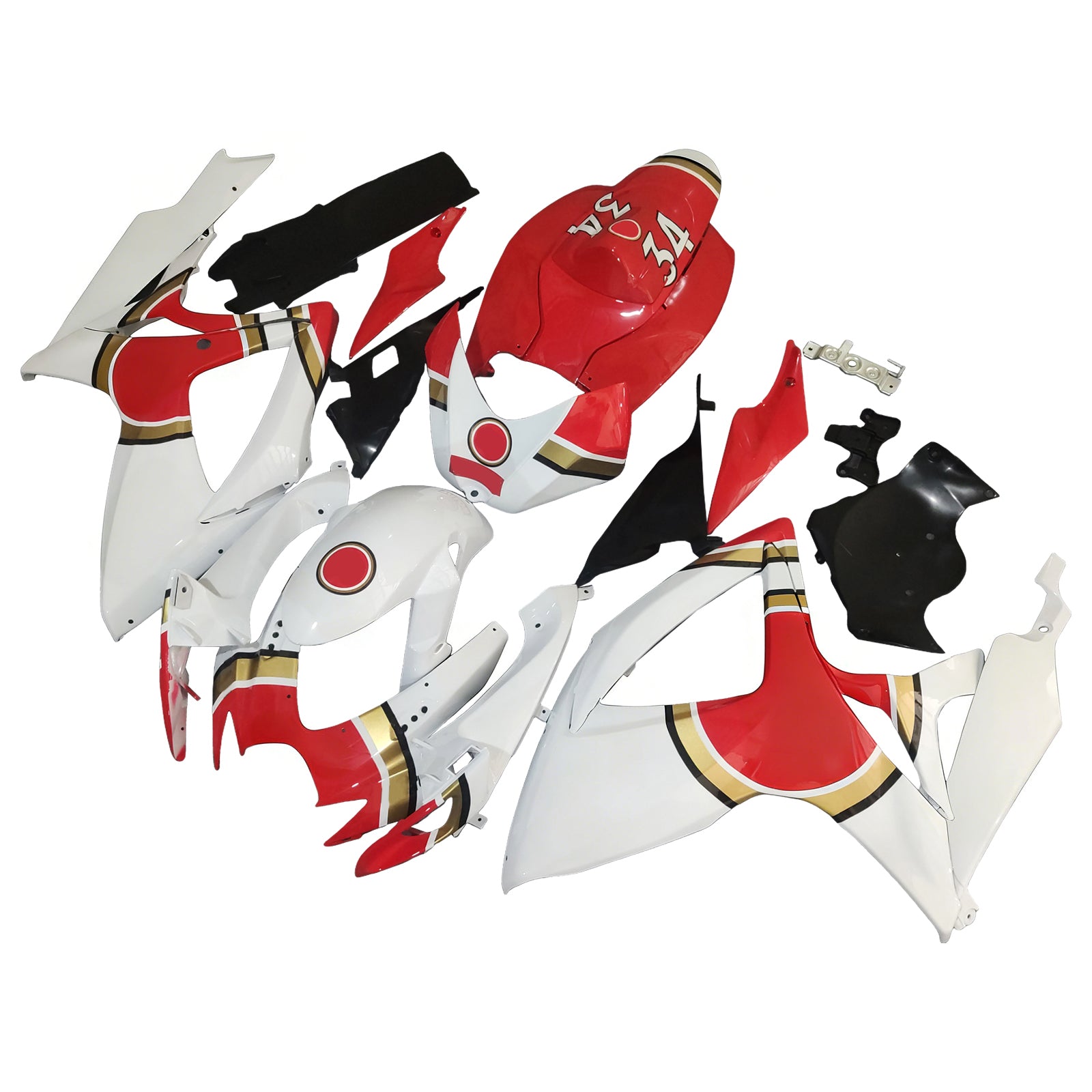 Amotopart 2006-2007 Suzuki GSXR 600/750 White Red Fairing Kit