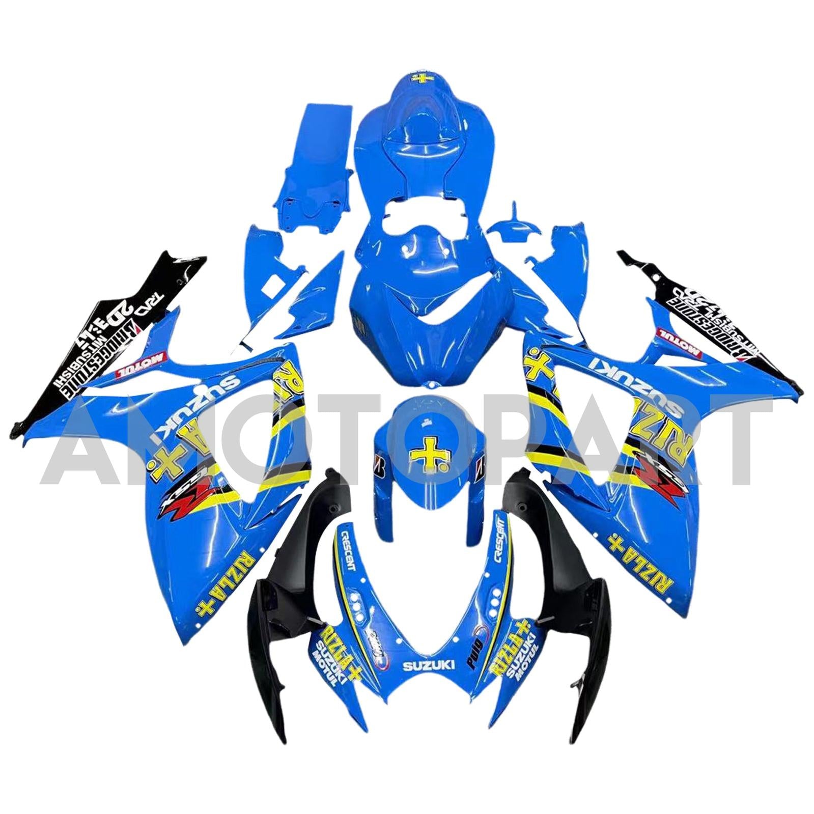 Amotopart 2006-2007 GSXR600750 Suzuki Fairing Blue with Logo Kit