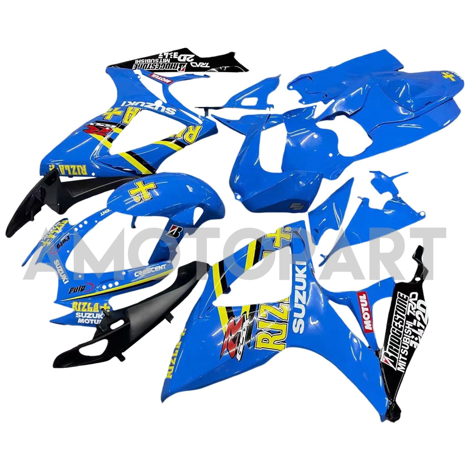 Amotopart 2006-2007 GSXR600750 Suzuki Fairing Blue with Logo Kit