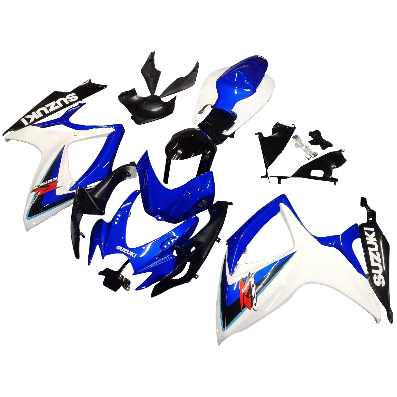 Amotopart 2006-2007 GSXR600/750 Suzuki Verkleidung Weiß&Blaues Trikot