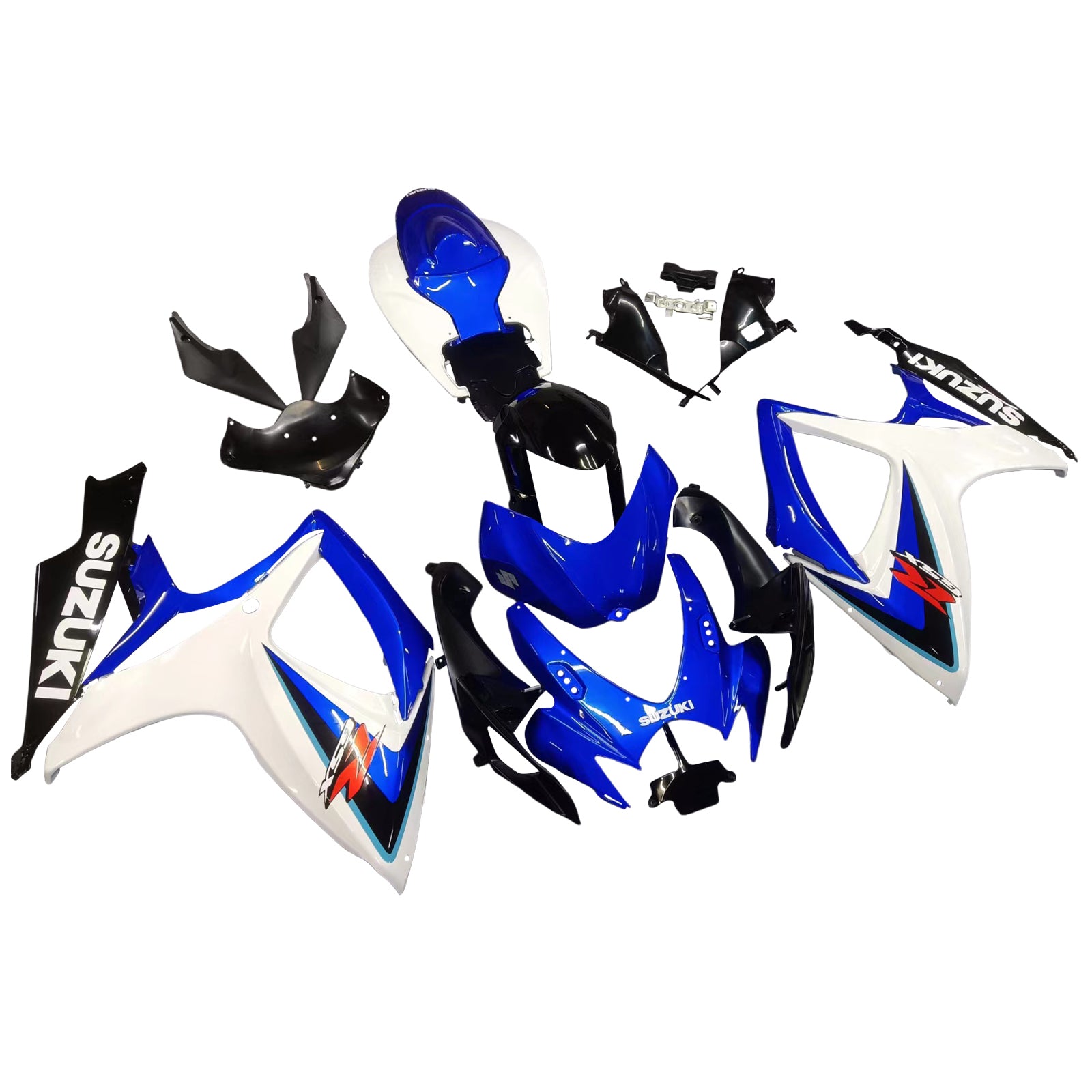 Amotopart 2006-2007 GSXR600/750 Suzuki Verkleidung Weiß&Blaues Trikot