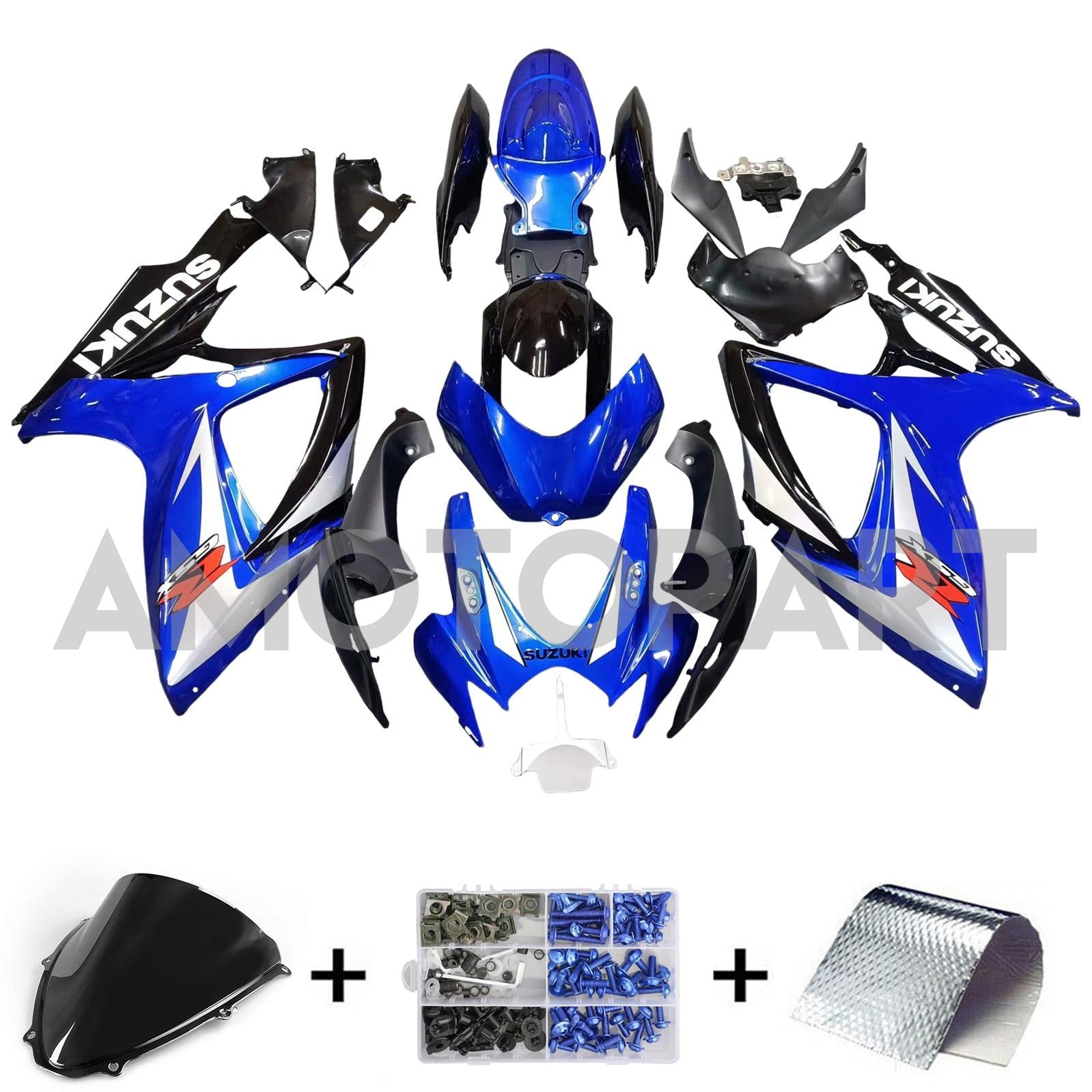 Amotopart 2006-2007 GSXR600750 Suzuki Fairing Blue Kit