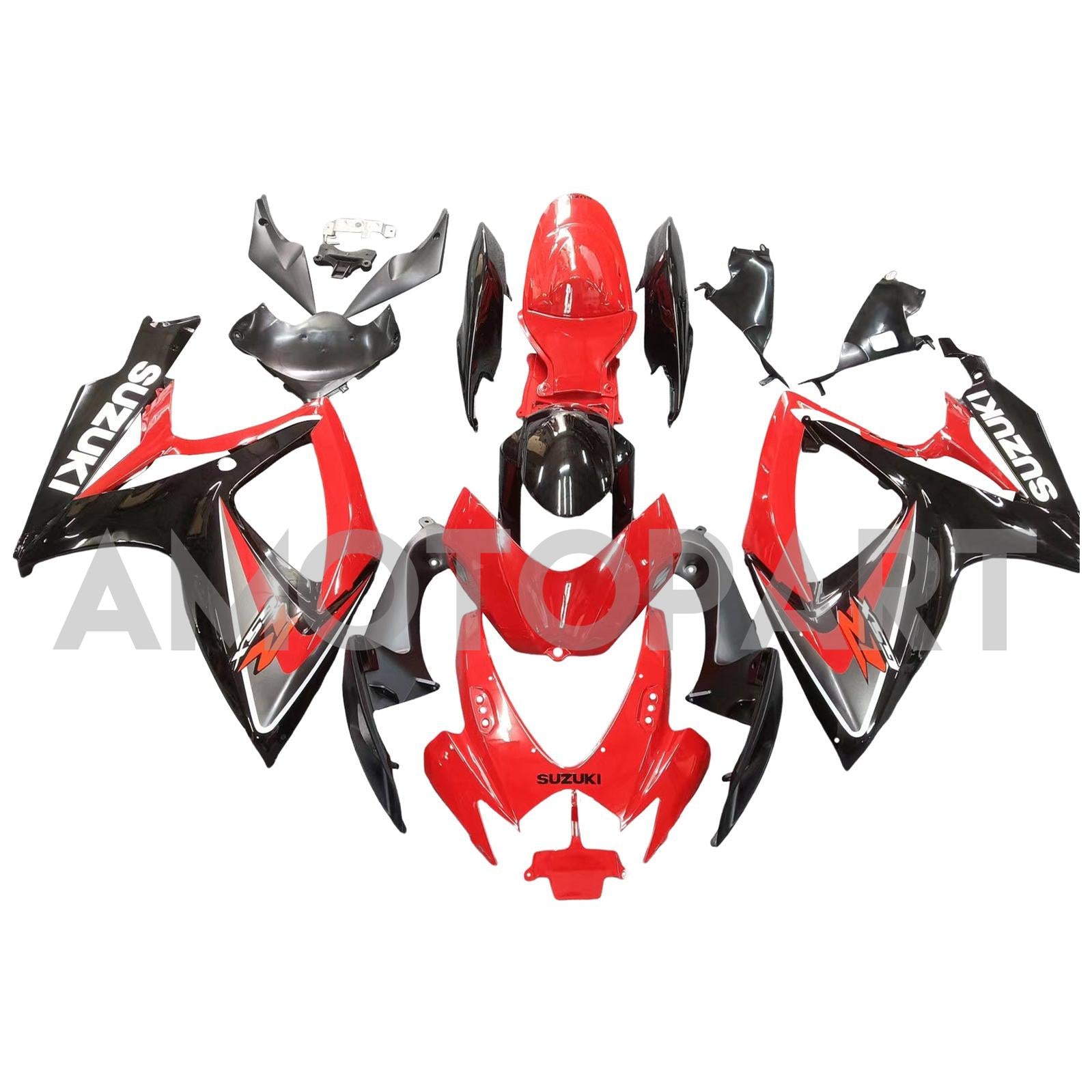 Amotopart 2006-2007 GSXR600750 Suzuki Fairing Red&Black Kit