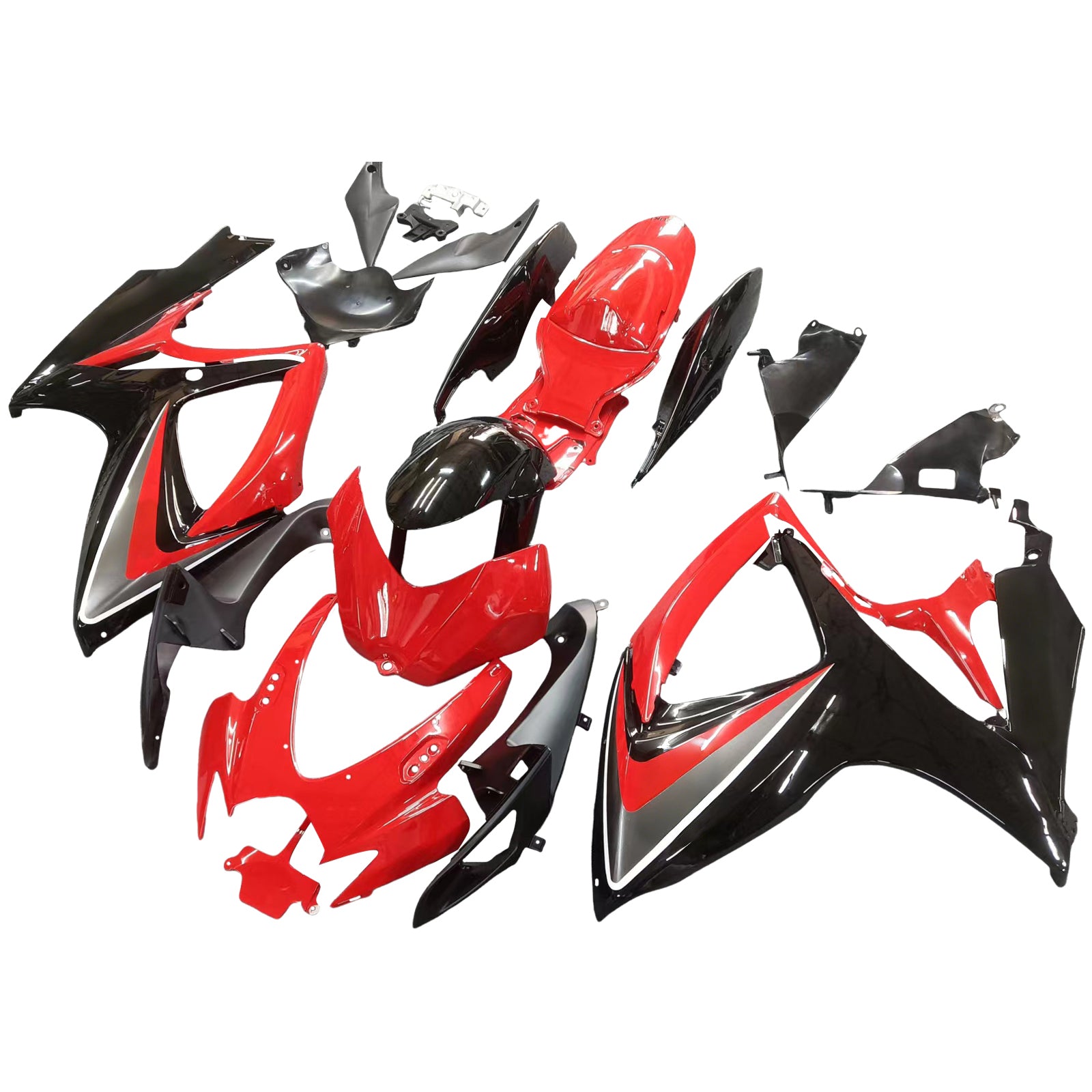 Amotopart 2006-2007 GSXR600750 Suzuki Fairing Red&Black Kit