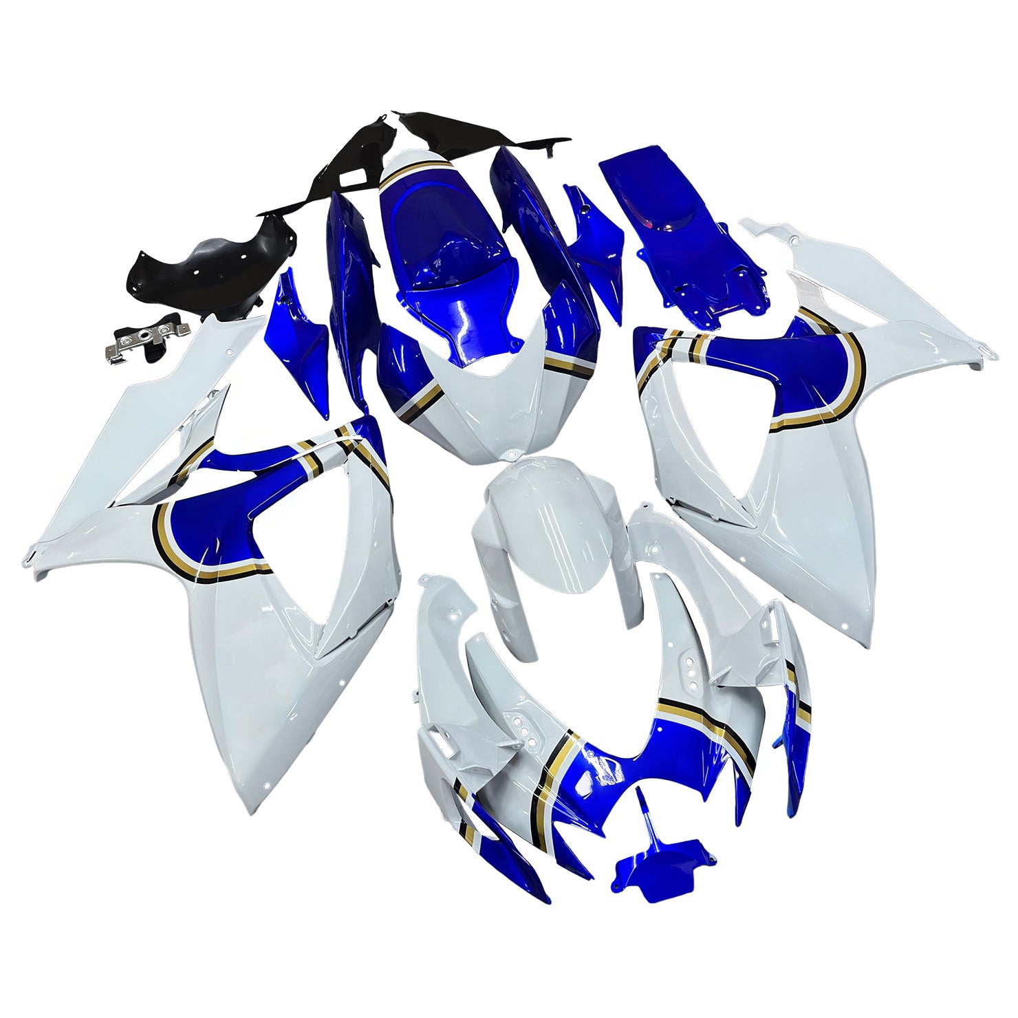 Amotopart 2006-2007 K6 GSXR 600/750 Suzuki White with Blue Fairing kit