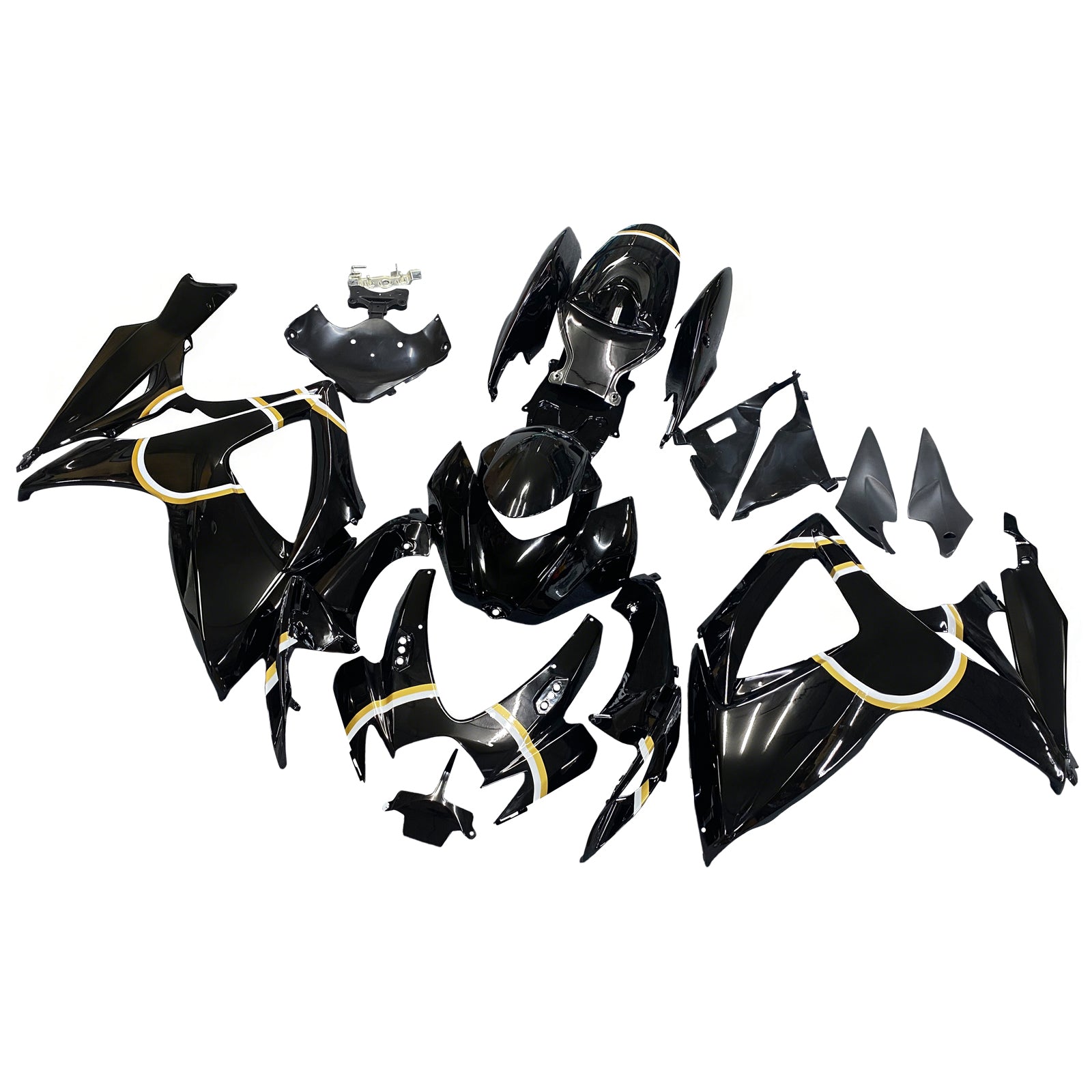 Amotopart 2006-2007 Suzuki GSXR 600/750 negro con kit de carenado decorativo